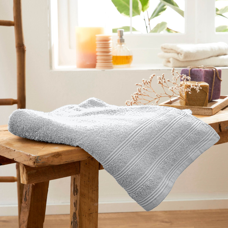 100% combed cotton bath towel COTON PUR Multicolored