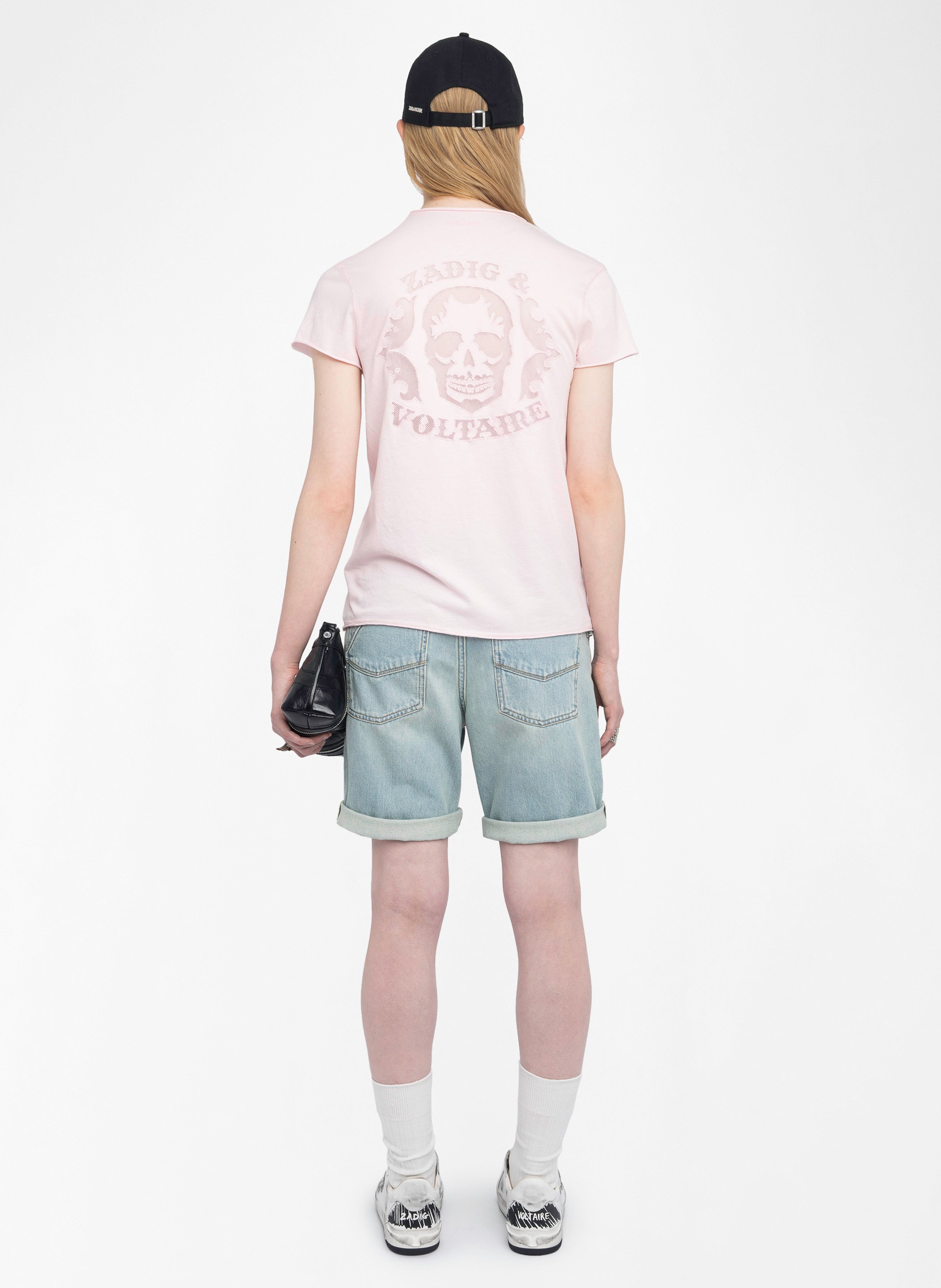 Straight V-neck T-shirt with back pattern ZADIG&VOLTAIRE Pink