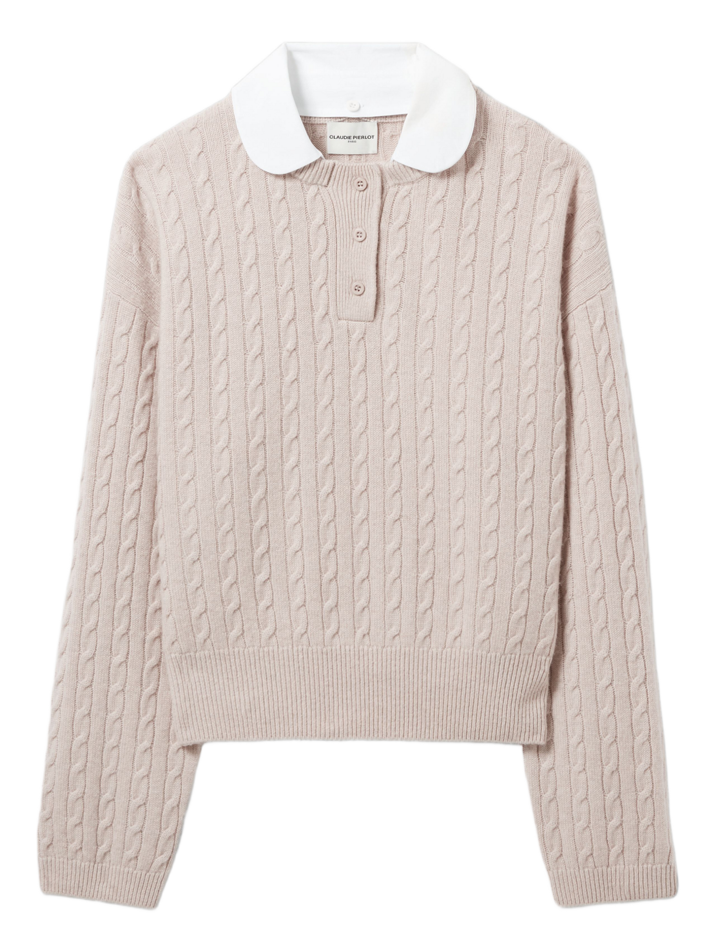 Pull col claudine en laine mélangée CLAUDIE PIERLOT Beige