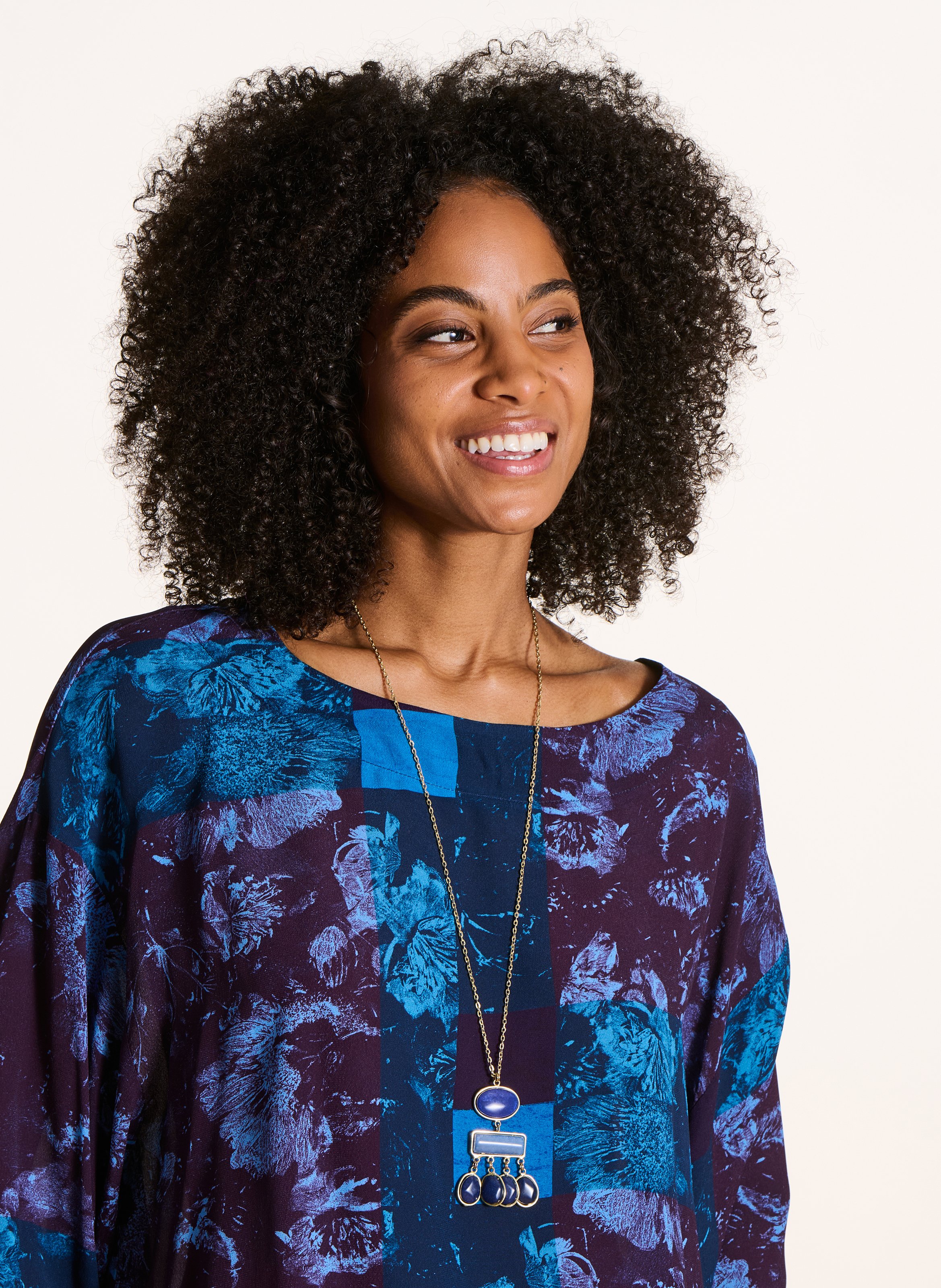 Long necklace LA FEE MARABOUTEE Blue