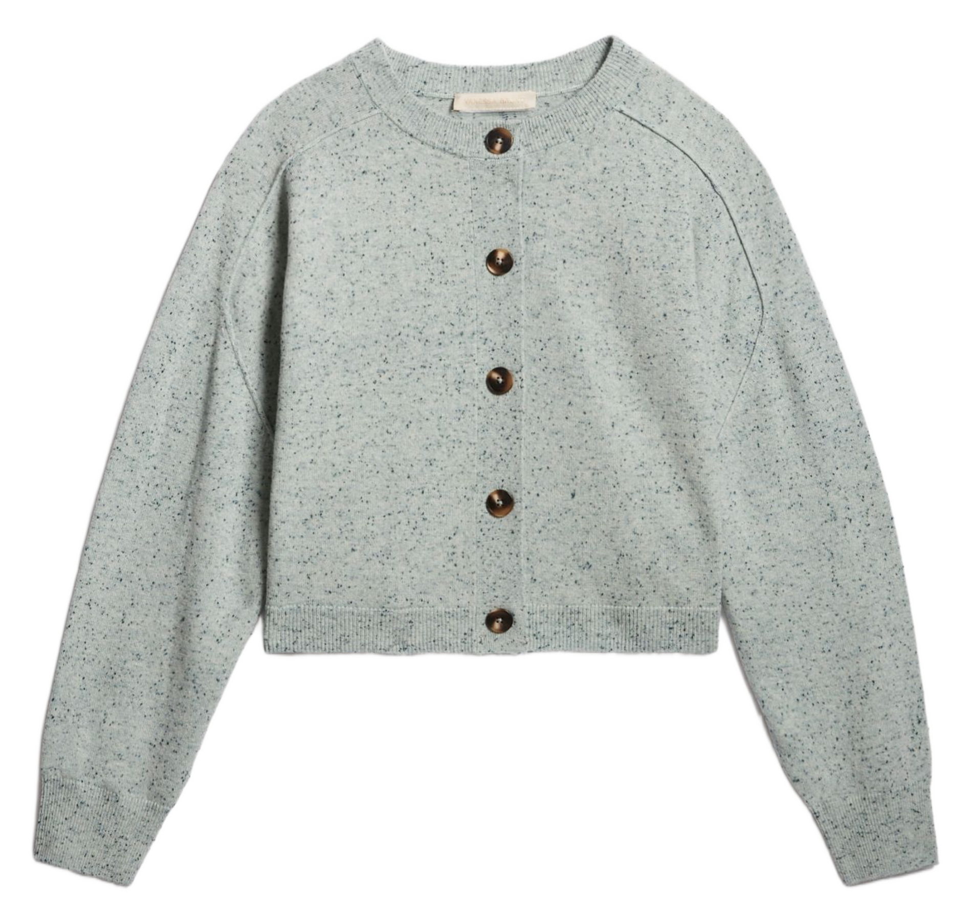 Cardigan col rond ample en laine DOUVE Pistache
