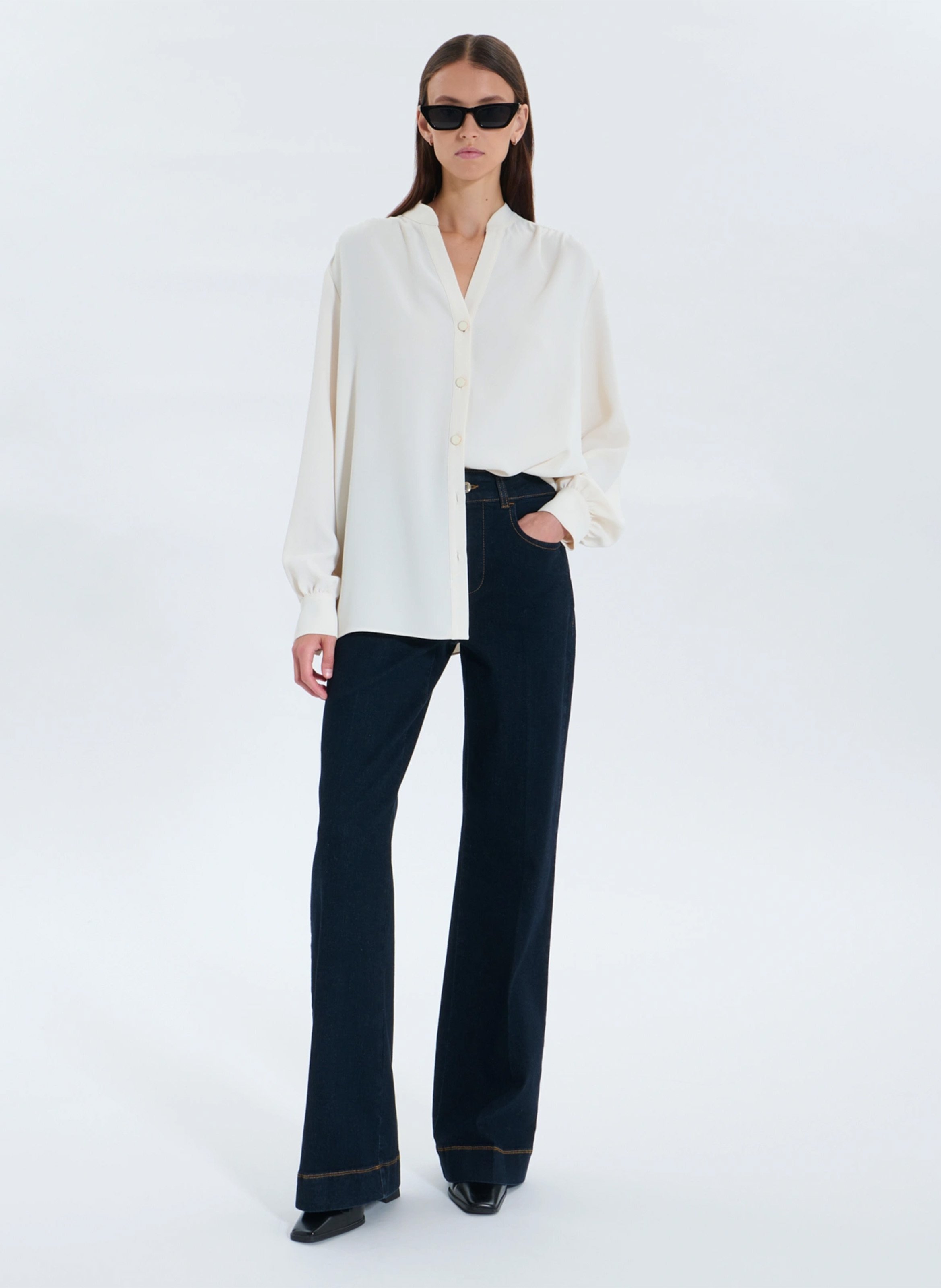 Blouse col tunisien ZAPA Blanc