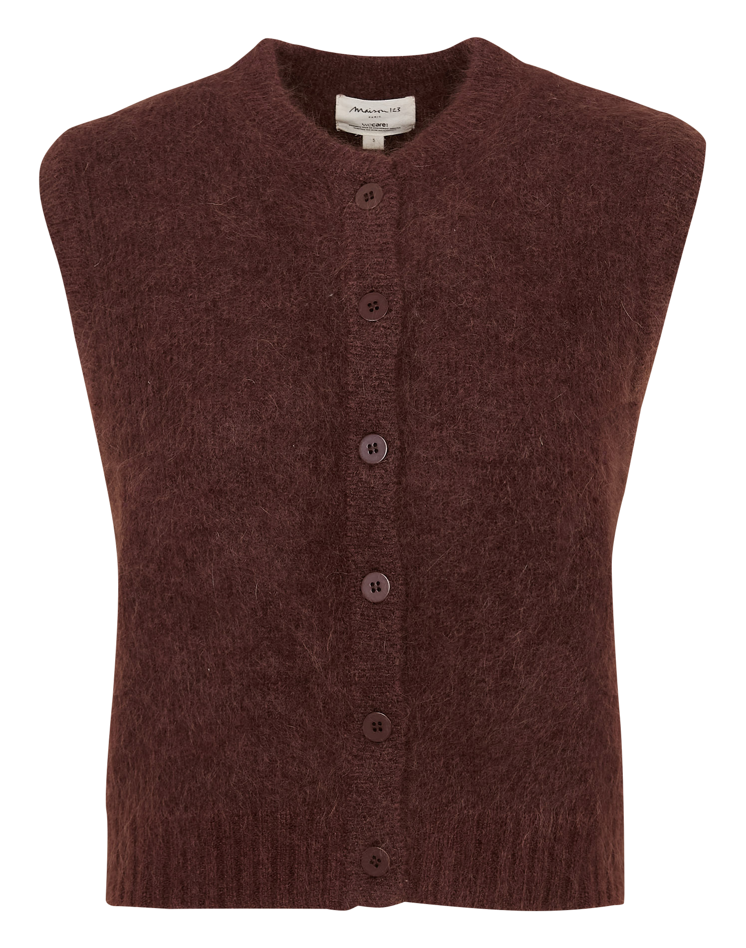 Straight mohair-blend cardigan Purple