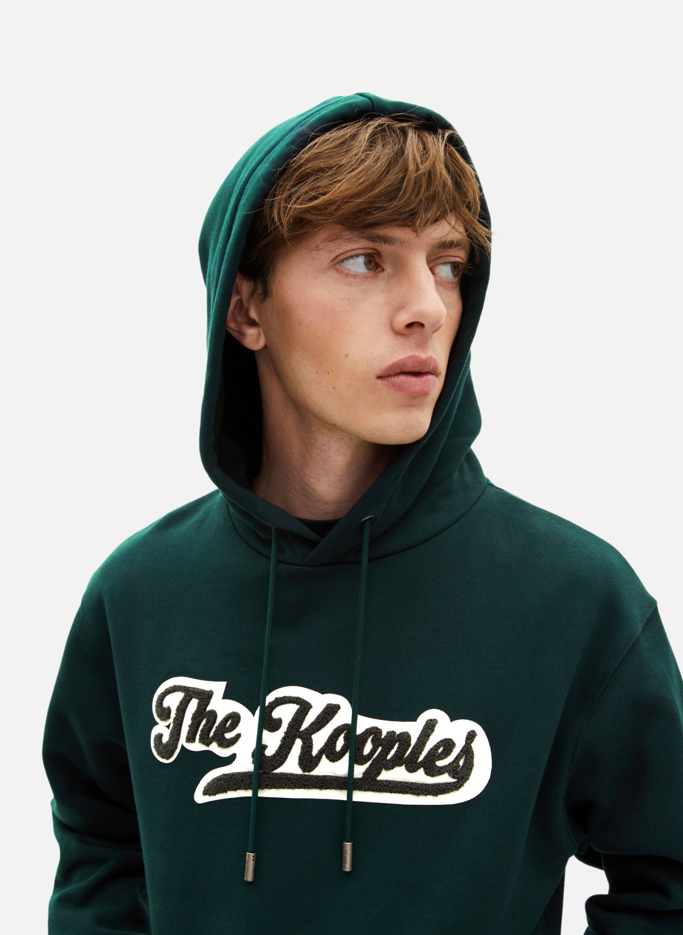 Hoodie with patch Green