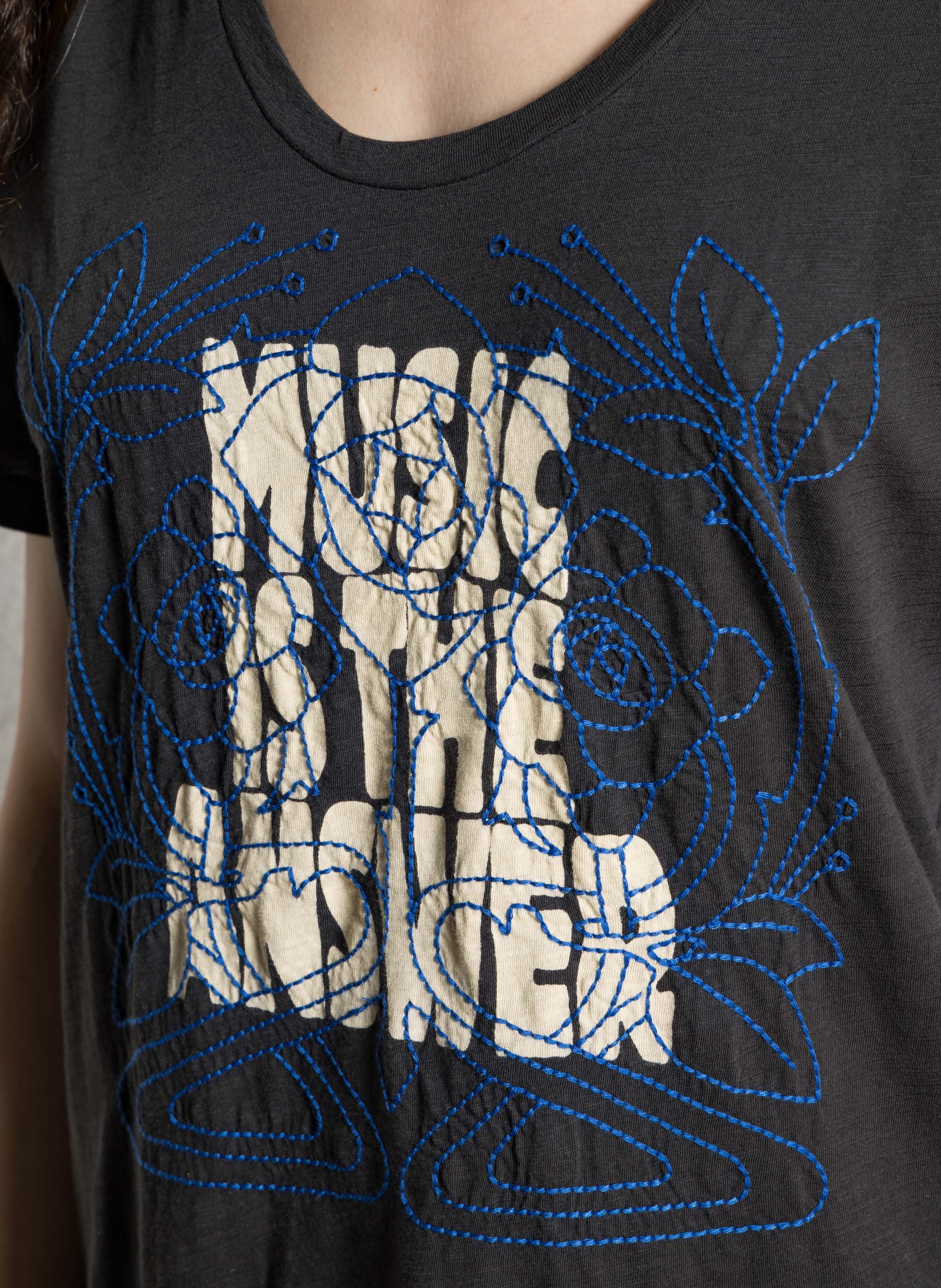 T-shirt van biokatoen met ronde hals LEON & HARPER Grijs