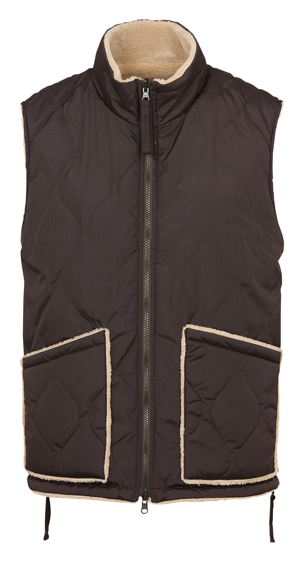 Veste col montant sans manches réversible TAION Beige