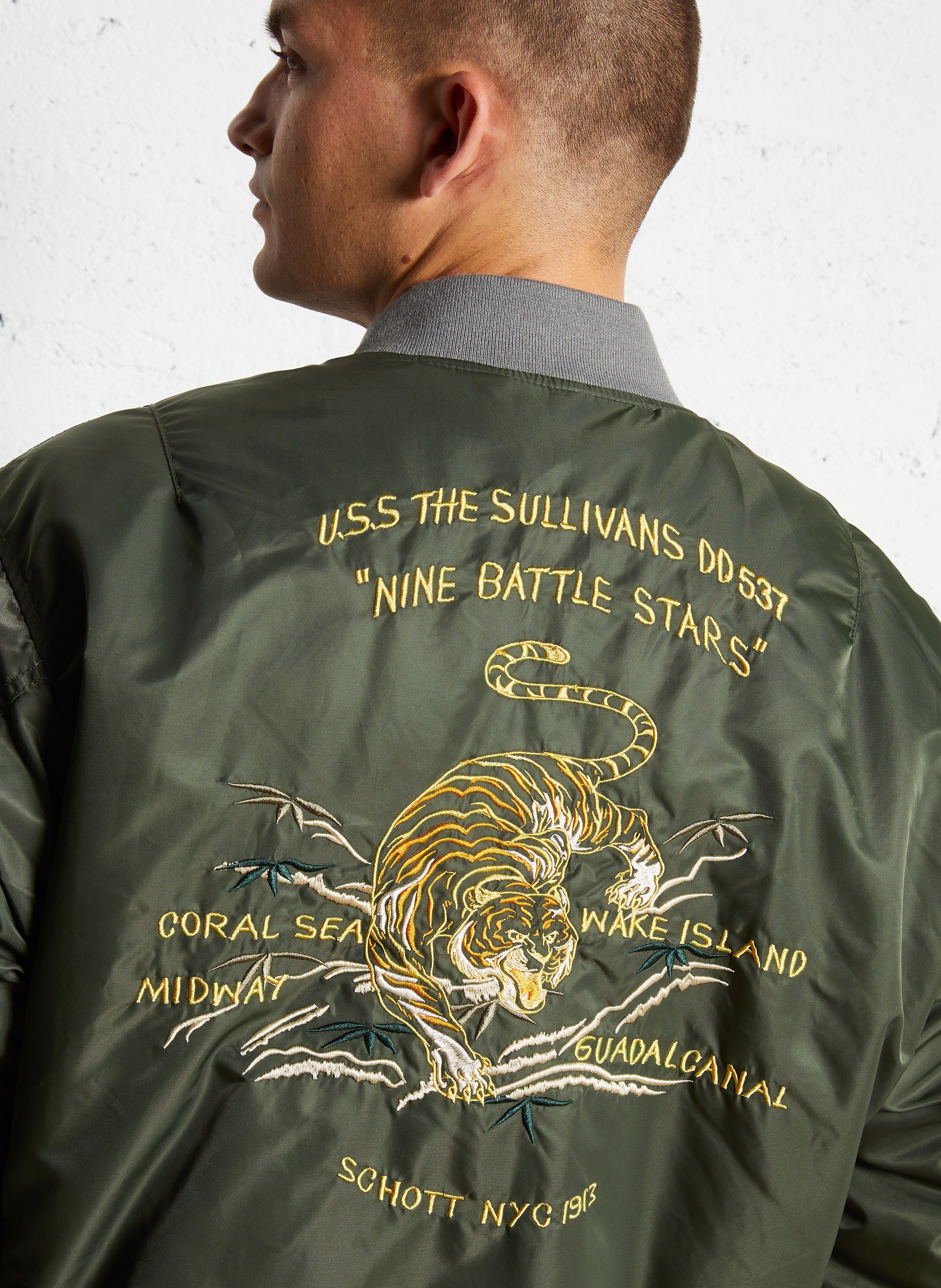 Blouson oversize col teddy SCHOTT Vert