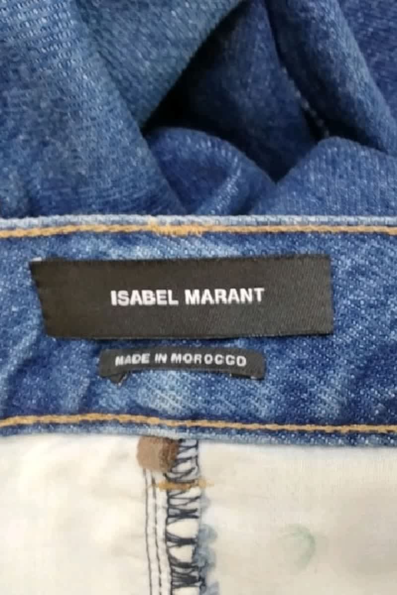 Straight cotton-blend pants ISABEL MARANT - Seconde Main Blue