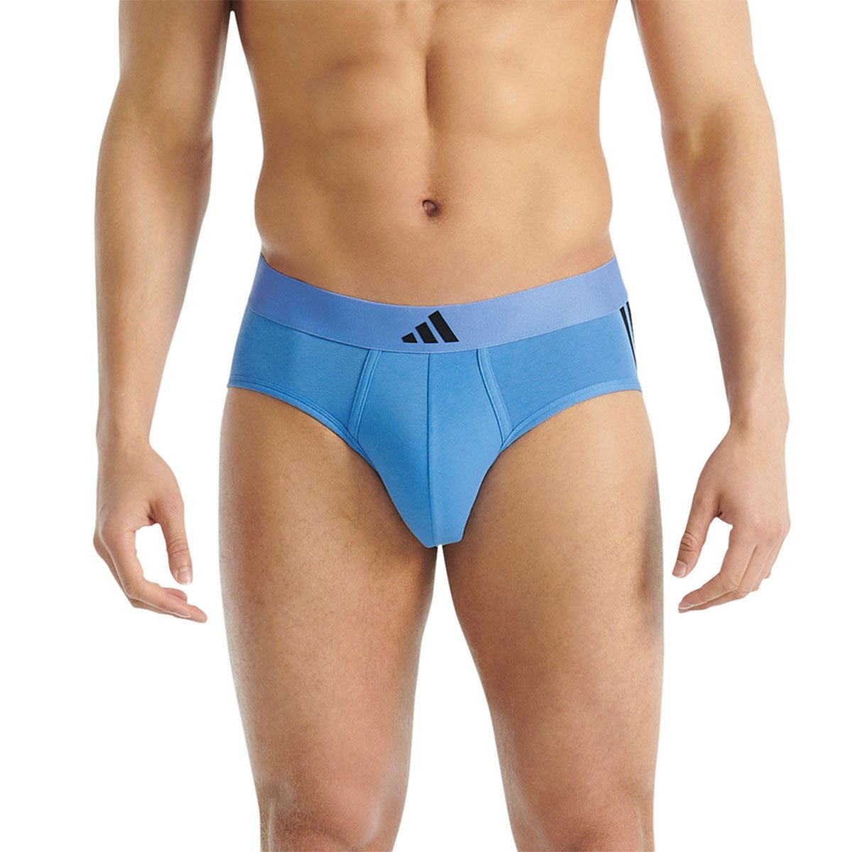 Set of 2 men's active flex cotton 3 stripes adidas sport briefs ADIDAS UNDERWEAR Blue