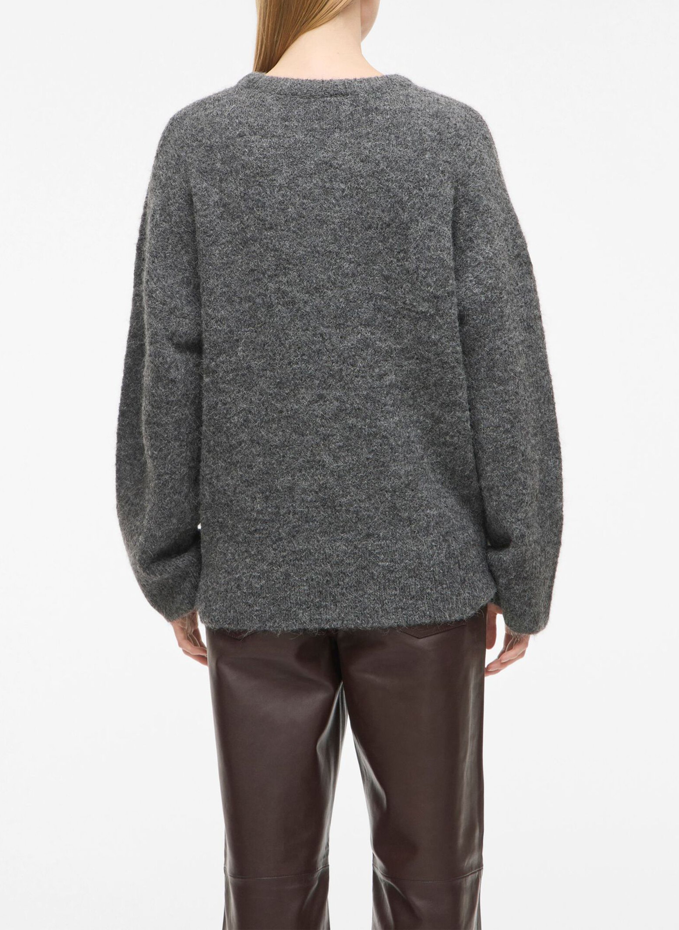 Gestreepte wollen trui ROUGE EDIT Grijs