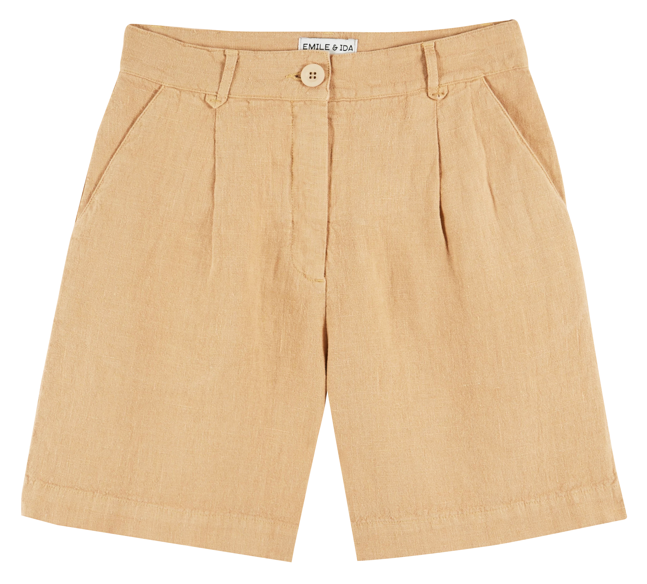 Fifou Linnen short met hoge taille EMILE ET IDA Beige