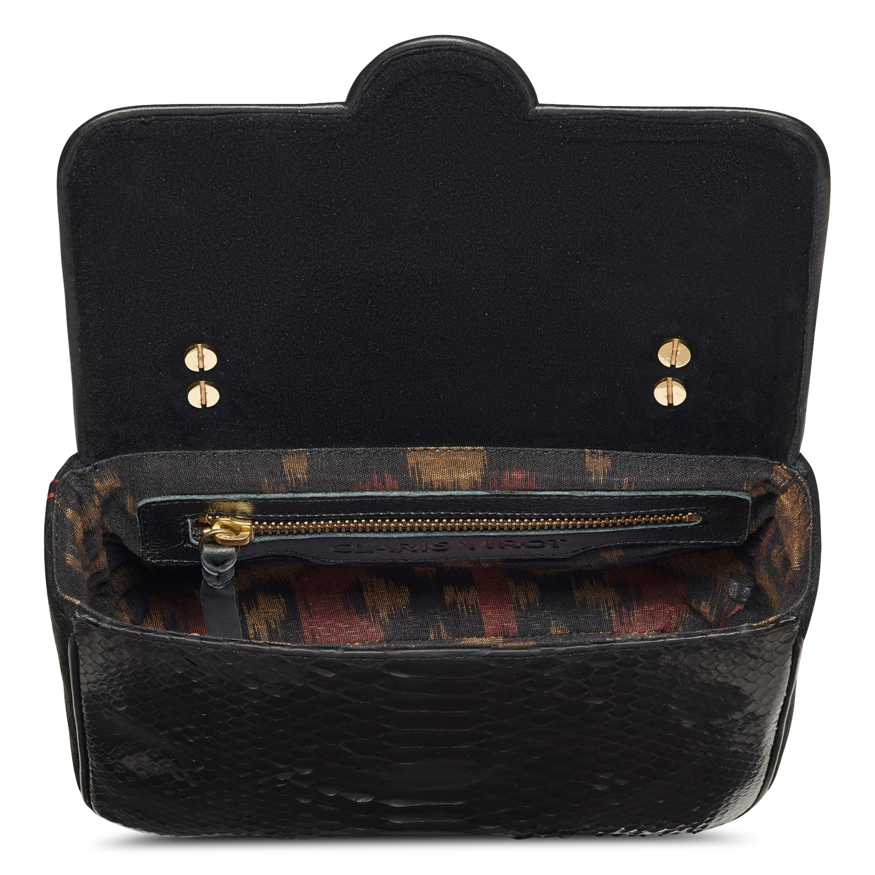 Sac bandoulière en cuir de python CLARIS VIROT Noir