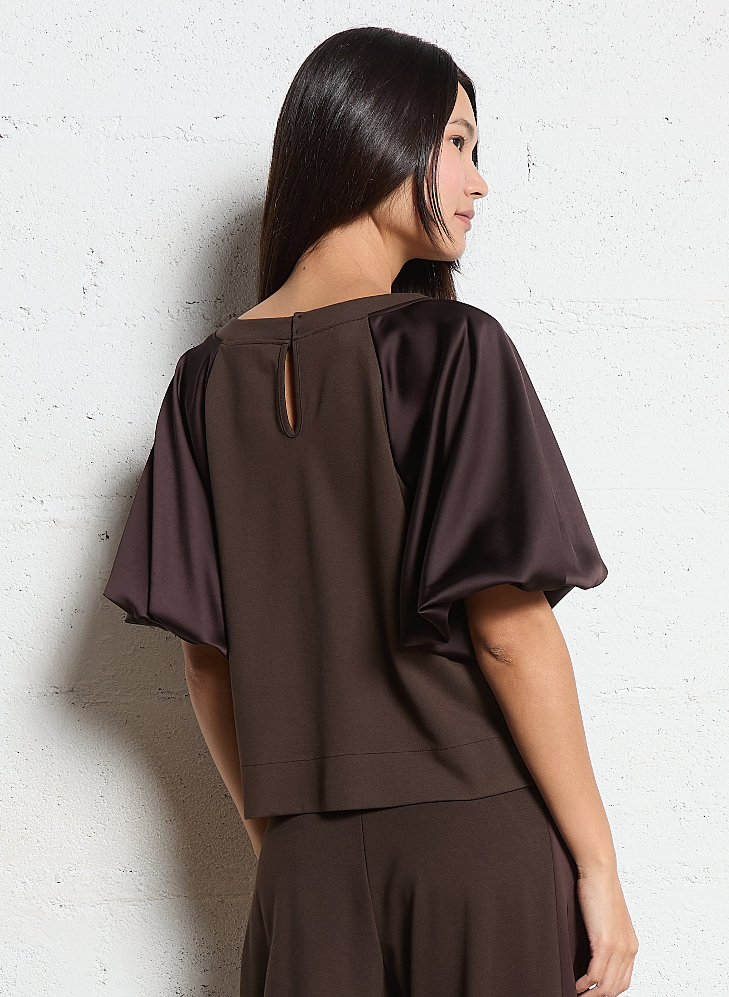 Loose-fit round-neck top IMPERIAL Brown