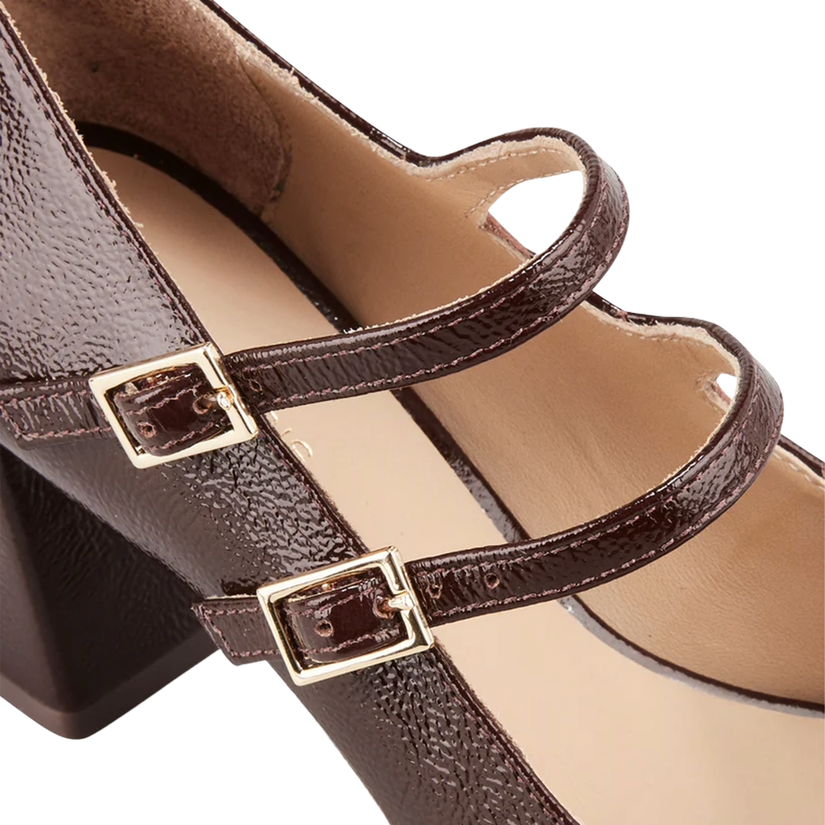 Enzo patent leather high heels with straps COSMOPARIS Brown