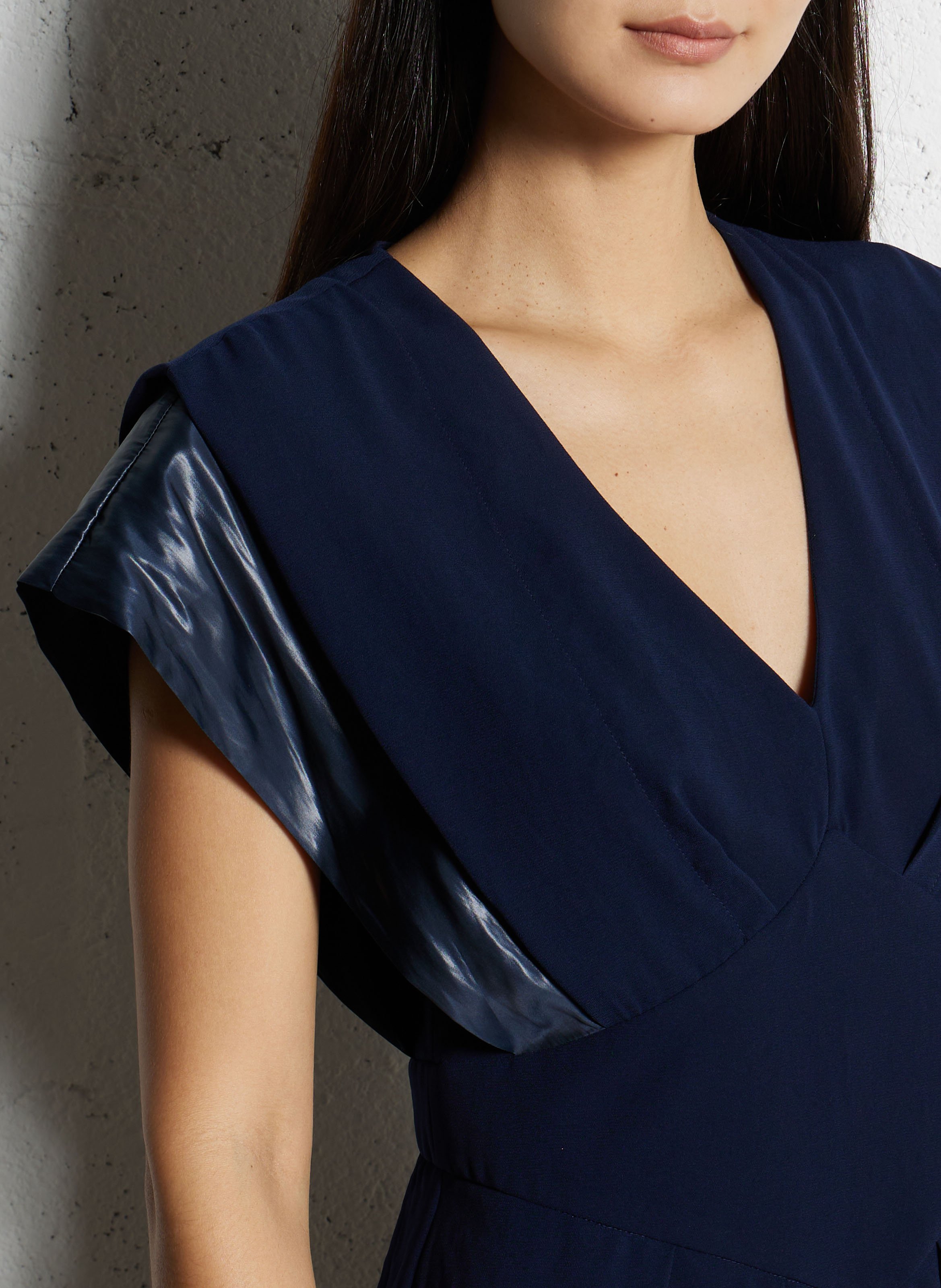 Halflange jurk met vierkante hals COTELAC Blauw