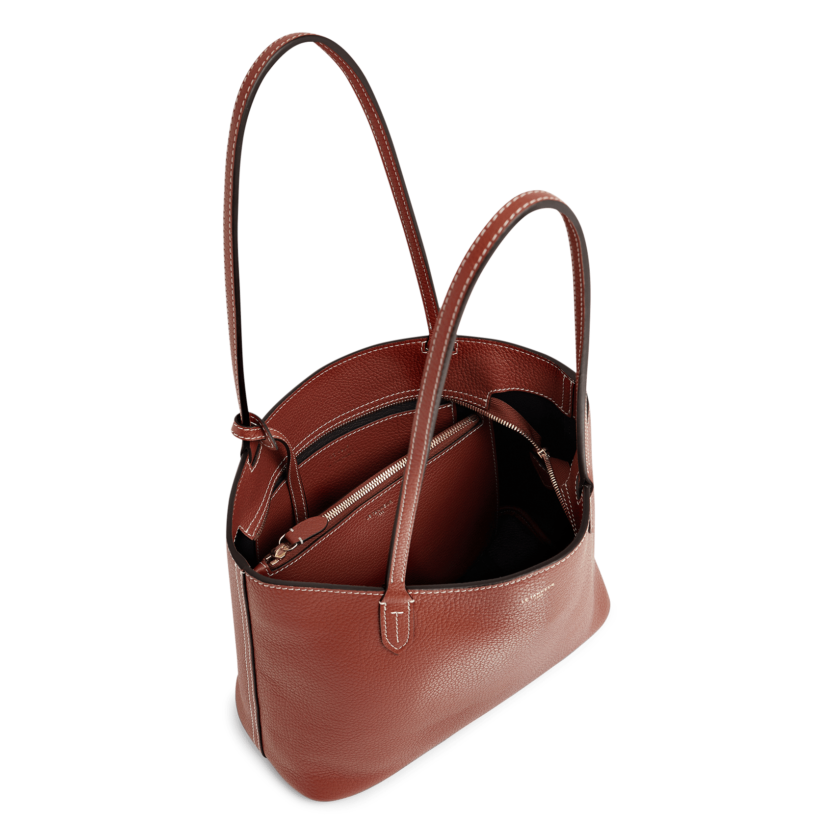 Cabas en cuir  LE TANNEUR Marron