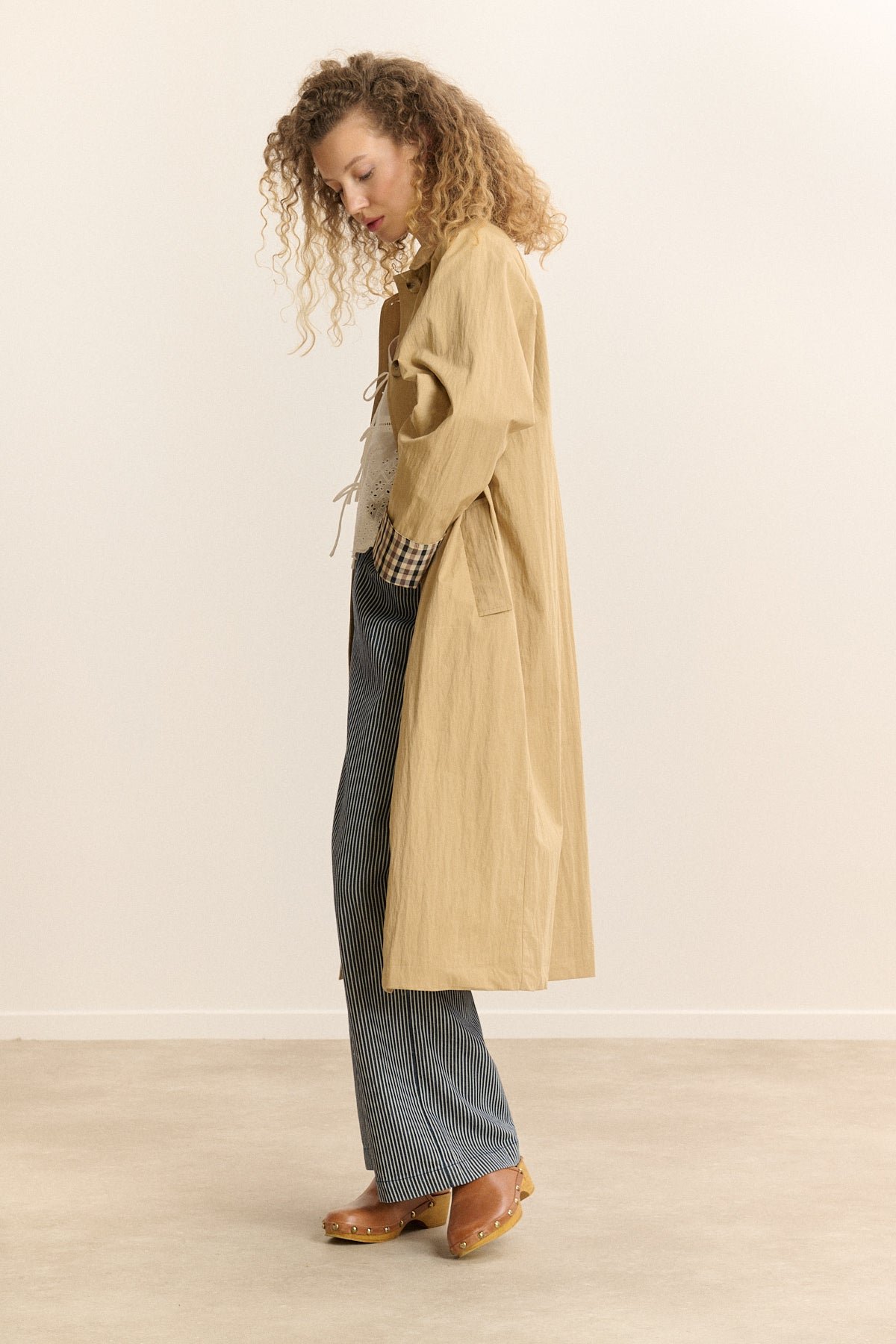 Buttoned long trench coat GARANCE PARIS Beige
