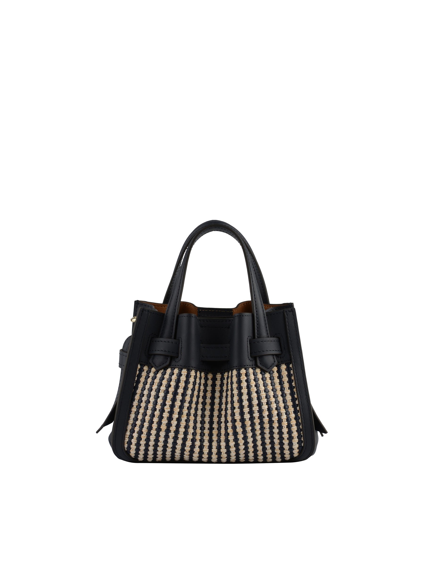 Calfskin leather handbag POURCHET Blue