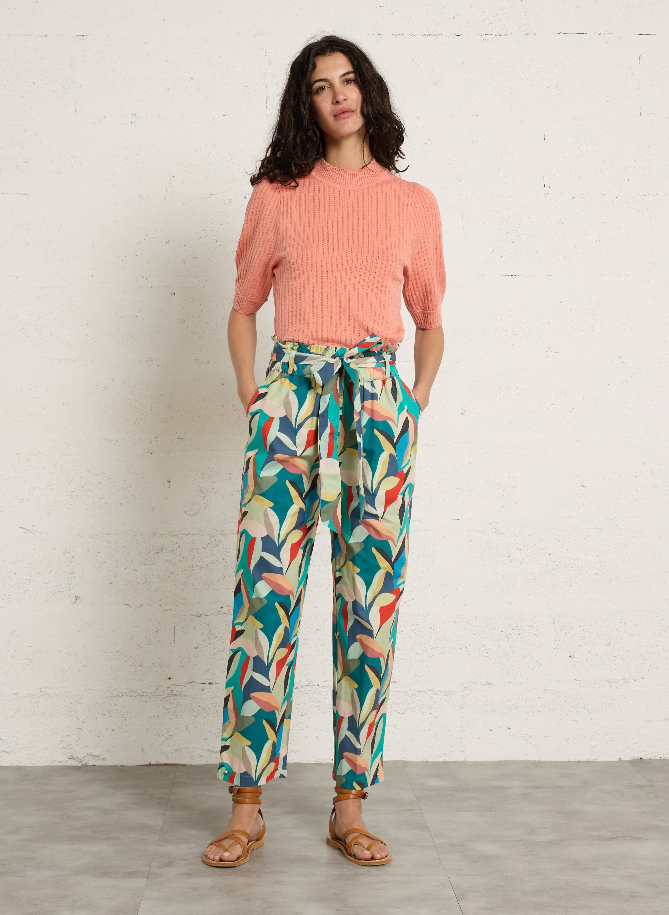 Katoenen straight fit pantalon PETITE MENDIGOTE Veelkleurig