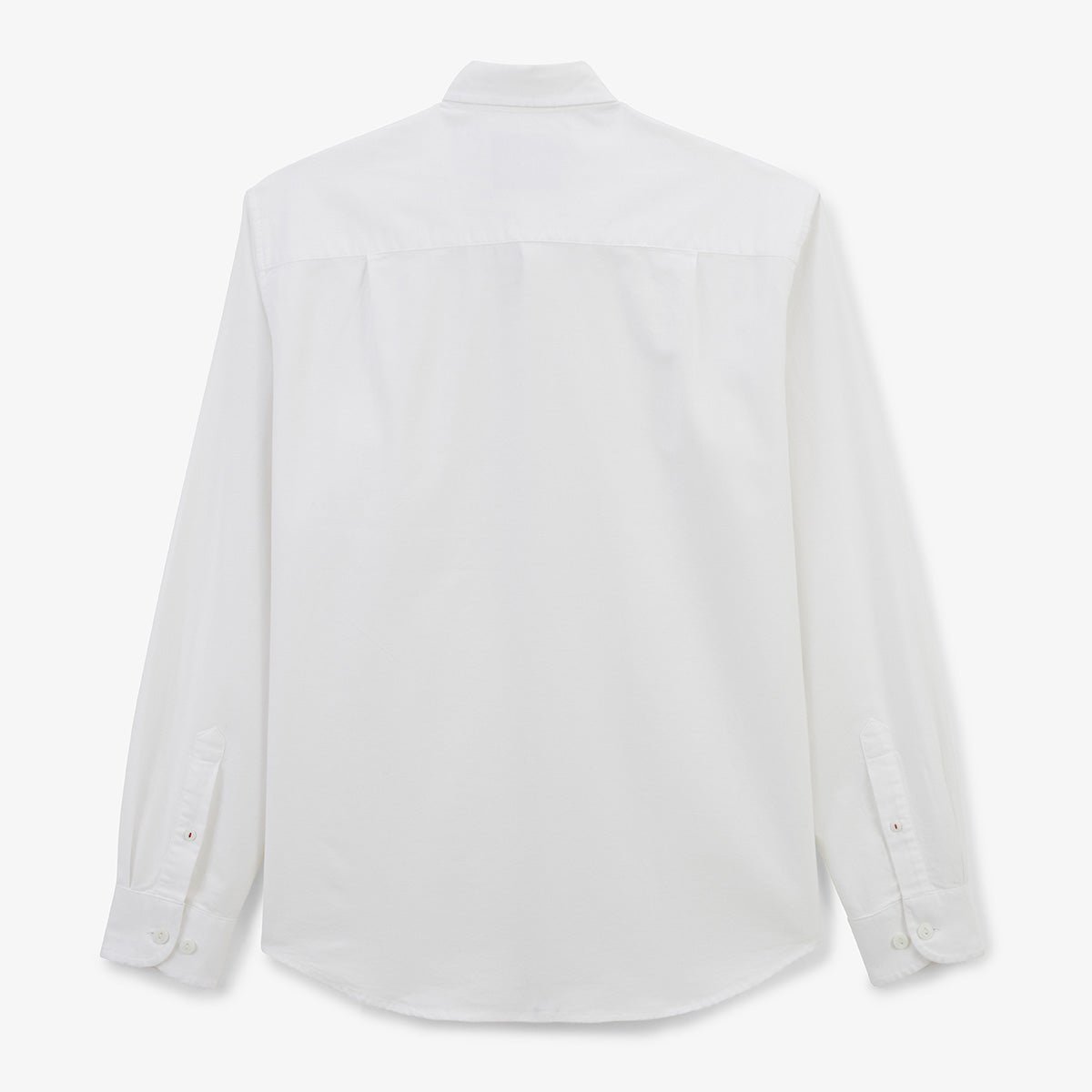 Long-sleeved cotton oxford shirt with tricolor trim SERGE BLANCO White