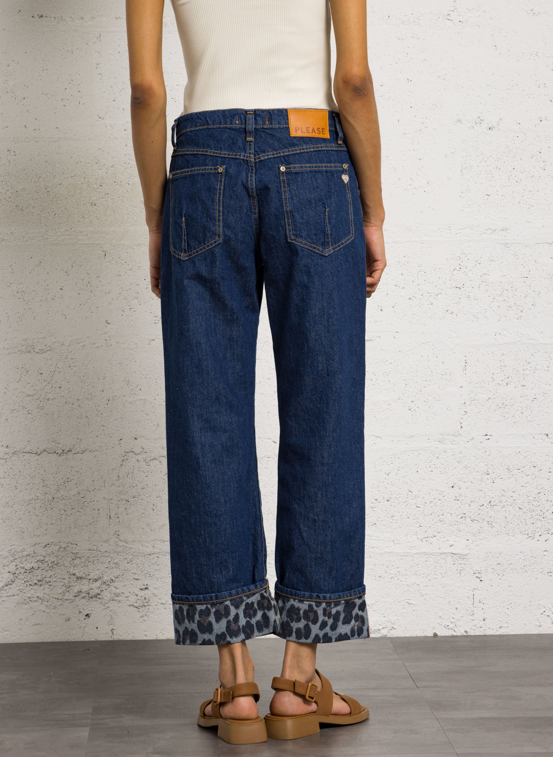 Wijde jeans PLEASE Blauw