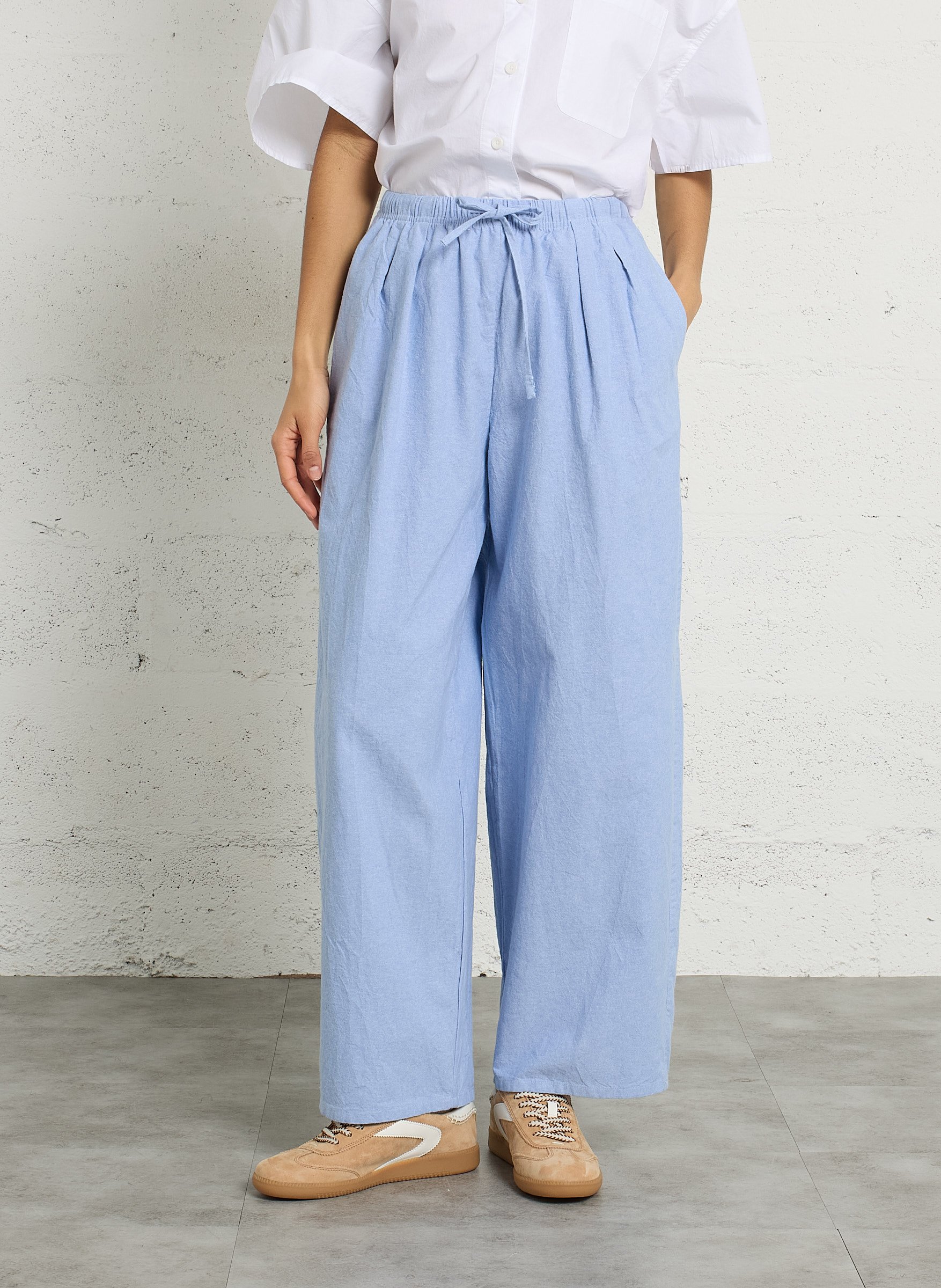 Pantalon large en coton AMERICAN VINTAGE Bleu