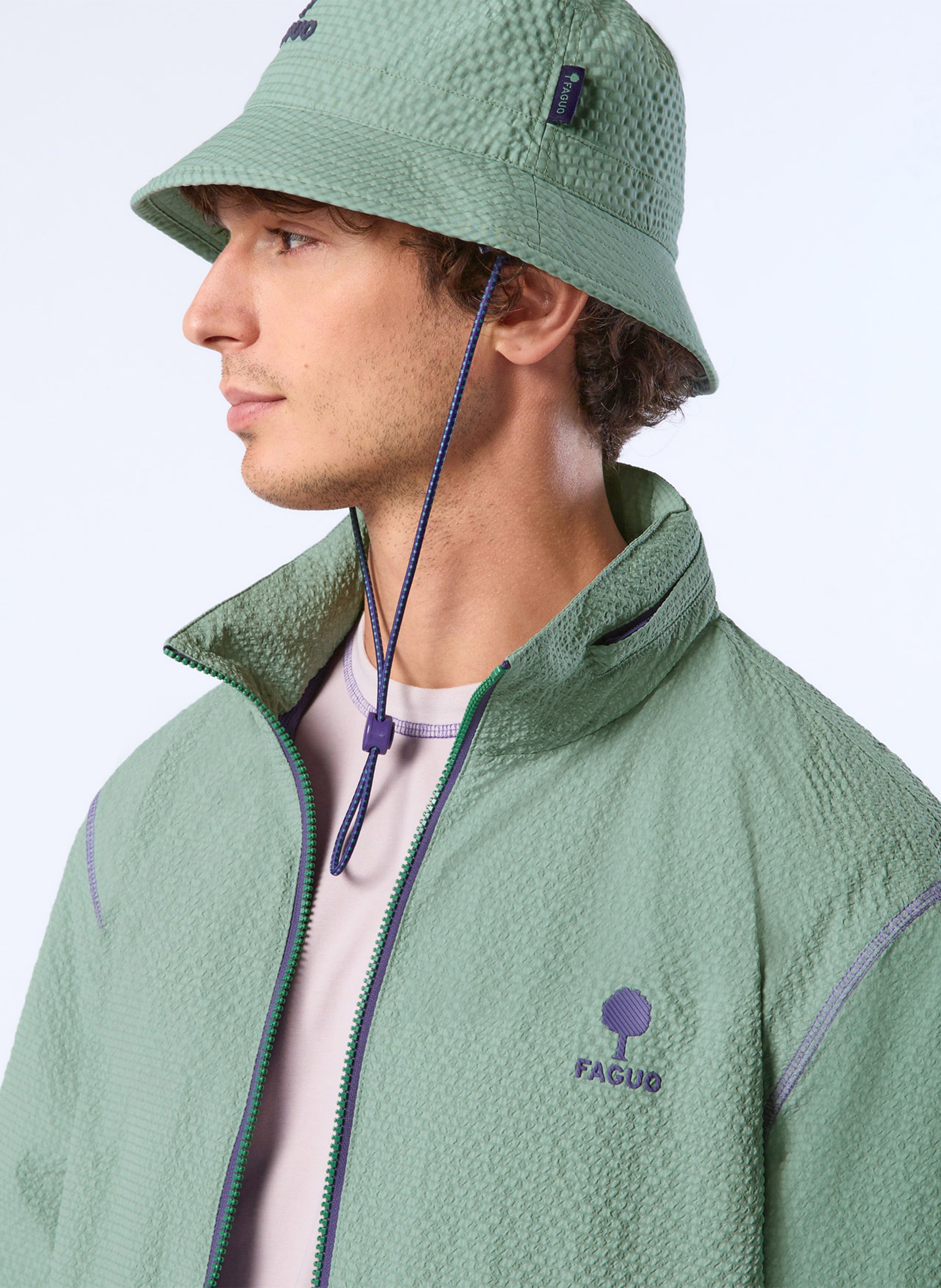 Recht jasje met ronde hals FAGUO Groen