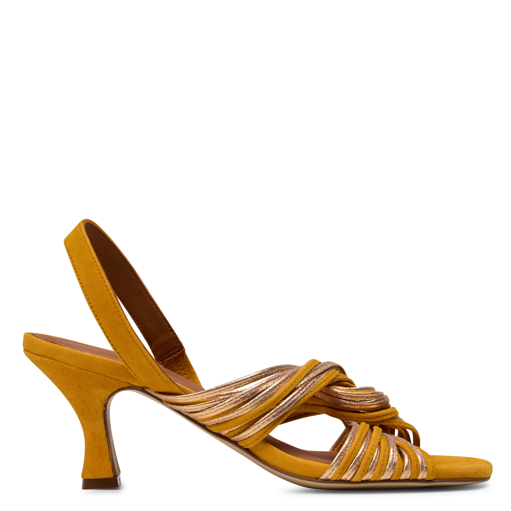 Sandales à talons en cuir velours MAISON TOUFET Jaune