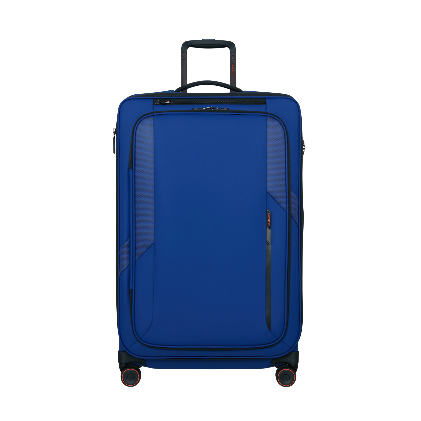 Glazed suitcase 4 wheels size L Blue