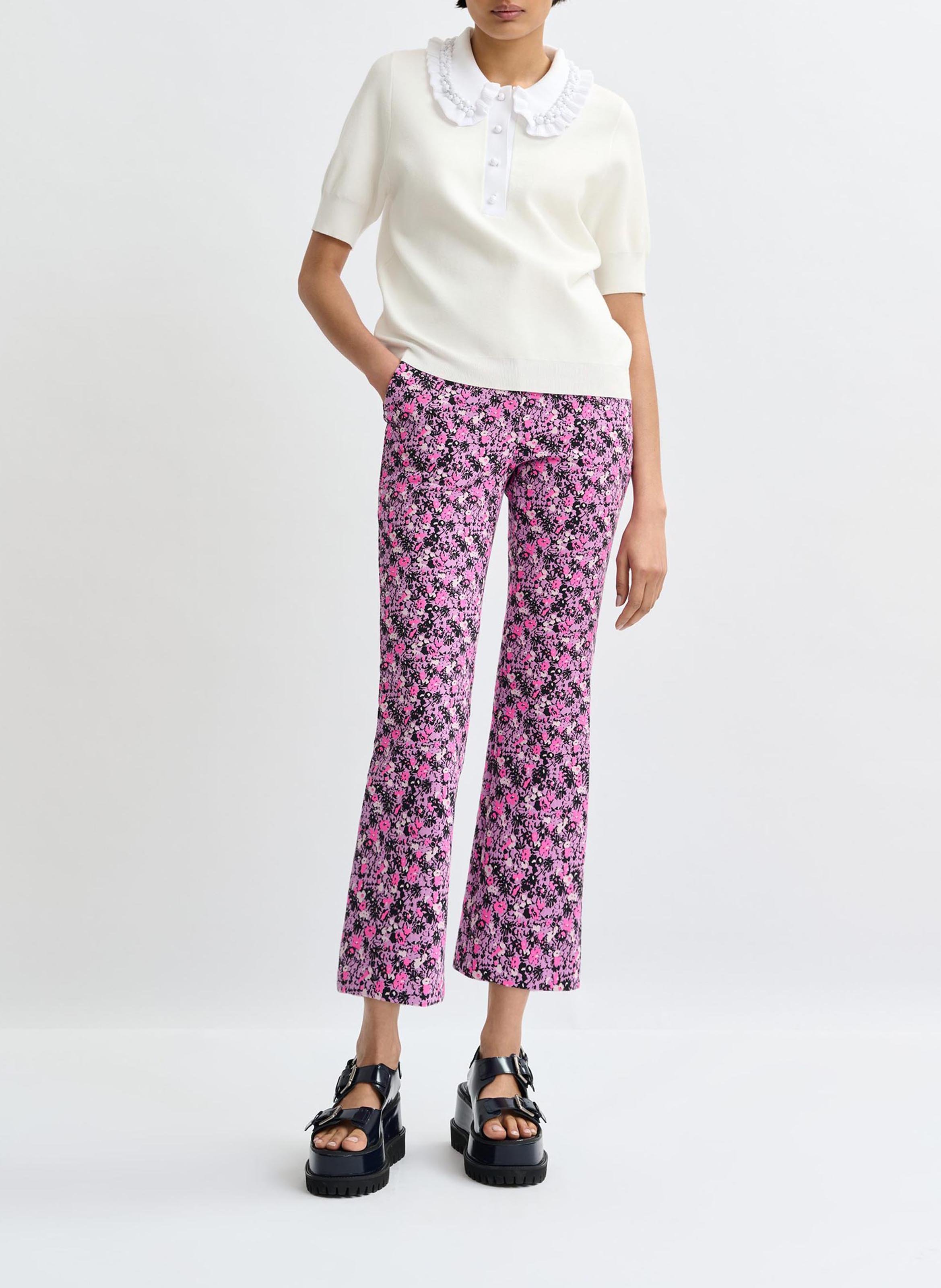 Polo manches courtes uni à volants ESSENTIEL ANTWERP Blanc