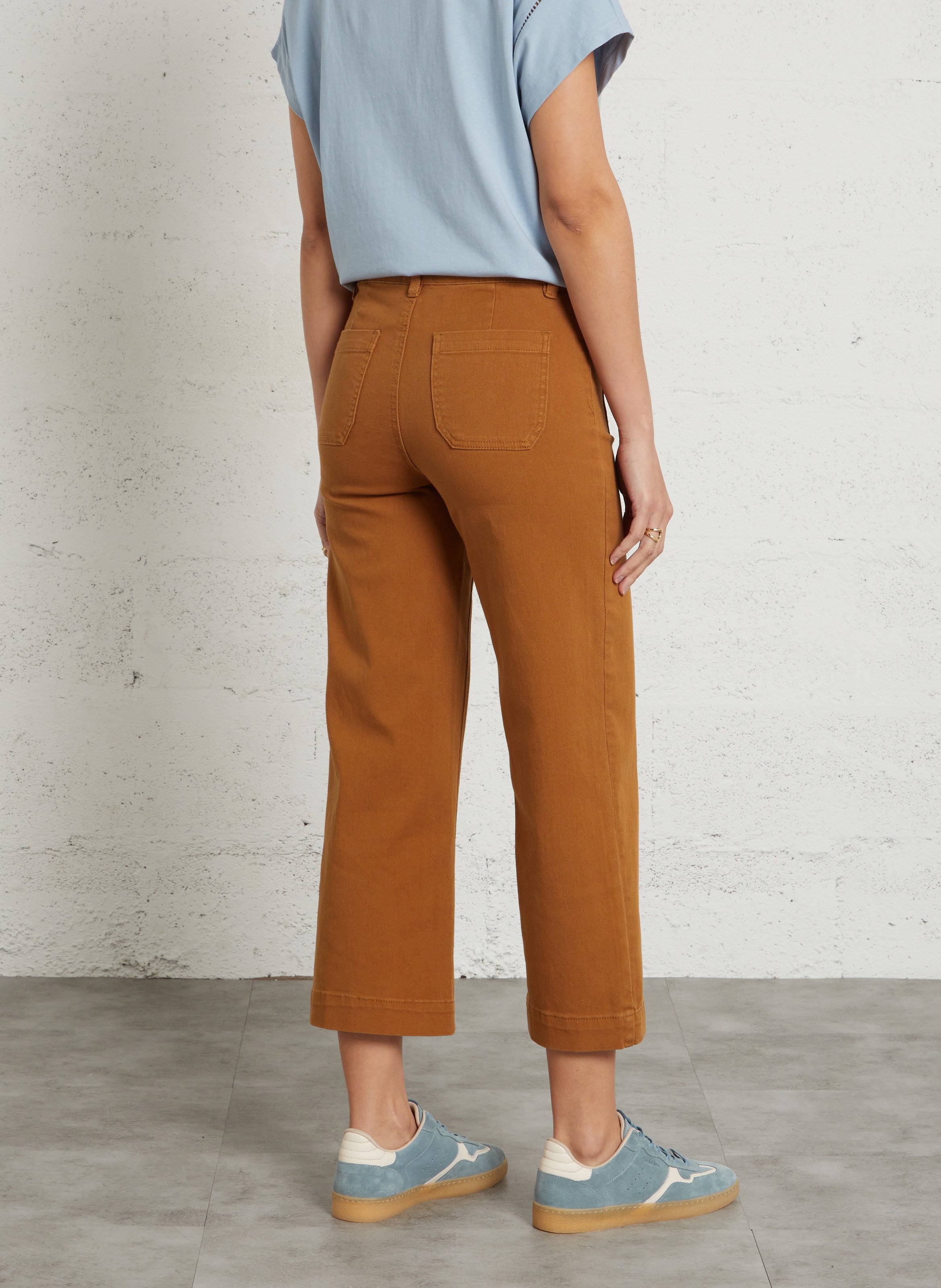 Jean raccourci droit uni MAISON 123 Marron