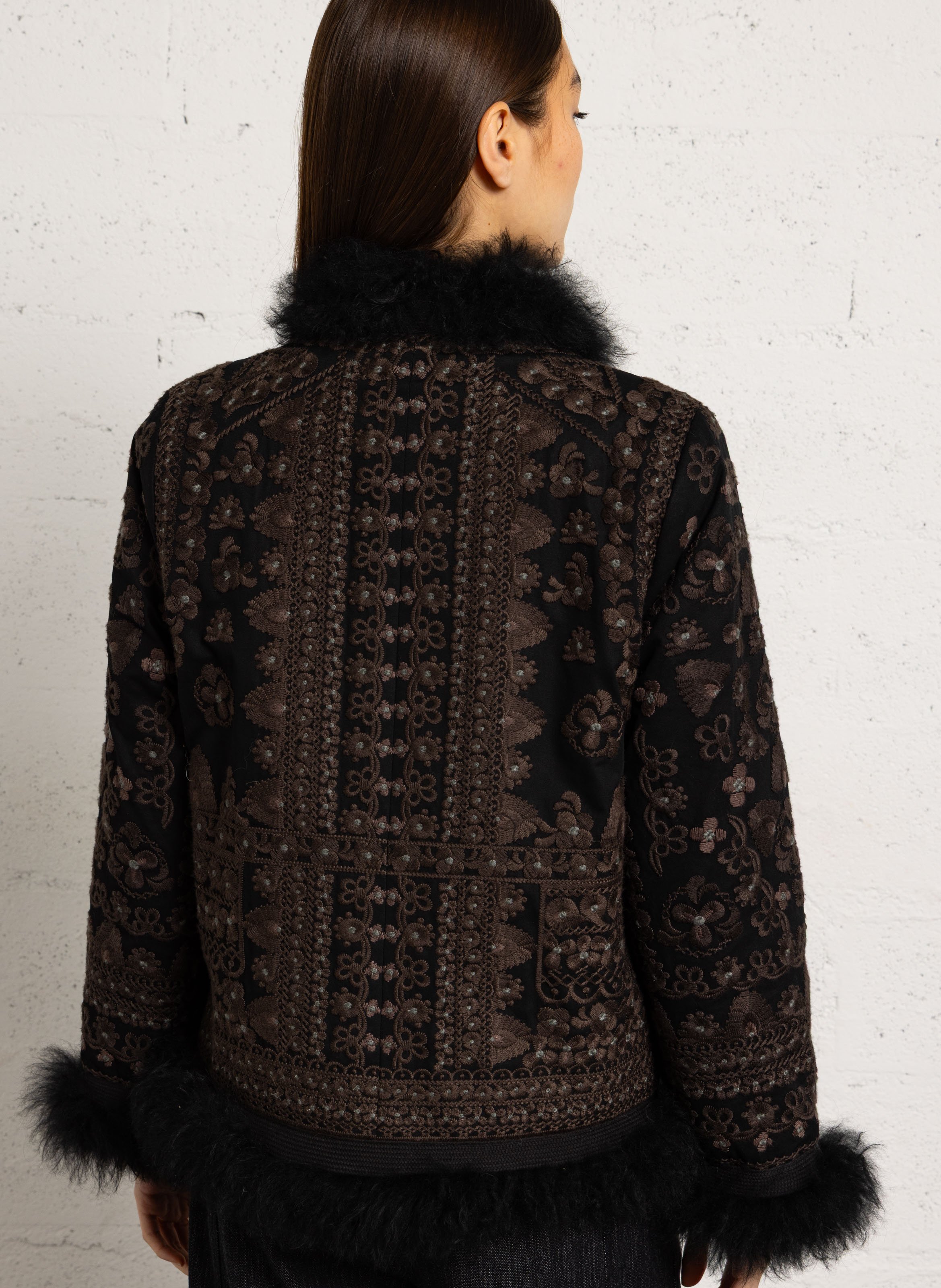 Embroidered cotton jacket | Black ANTIK BATIK Women