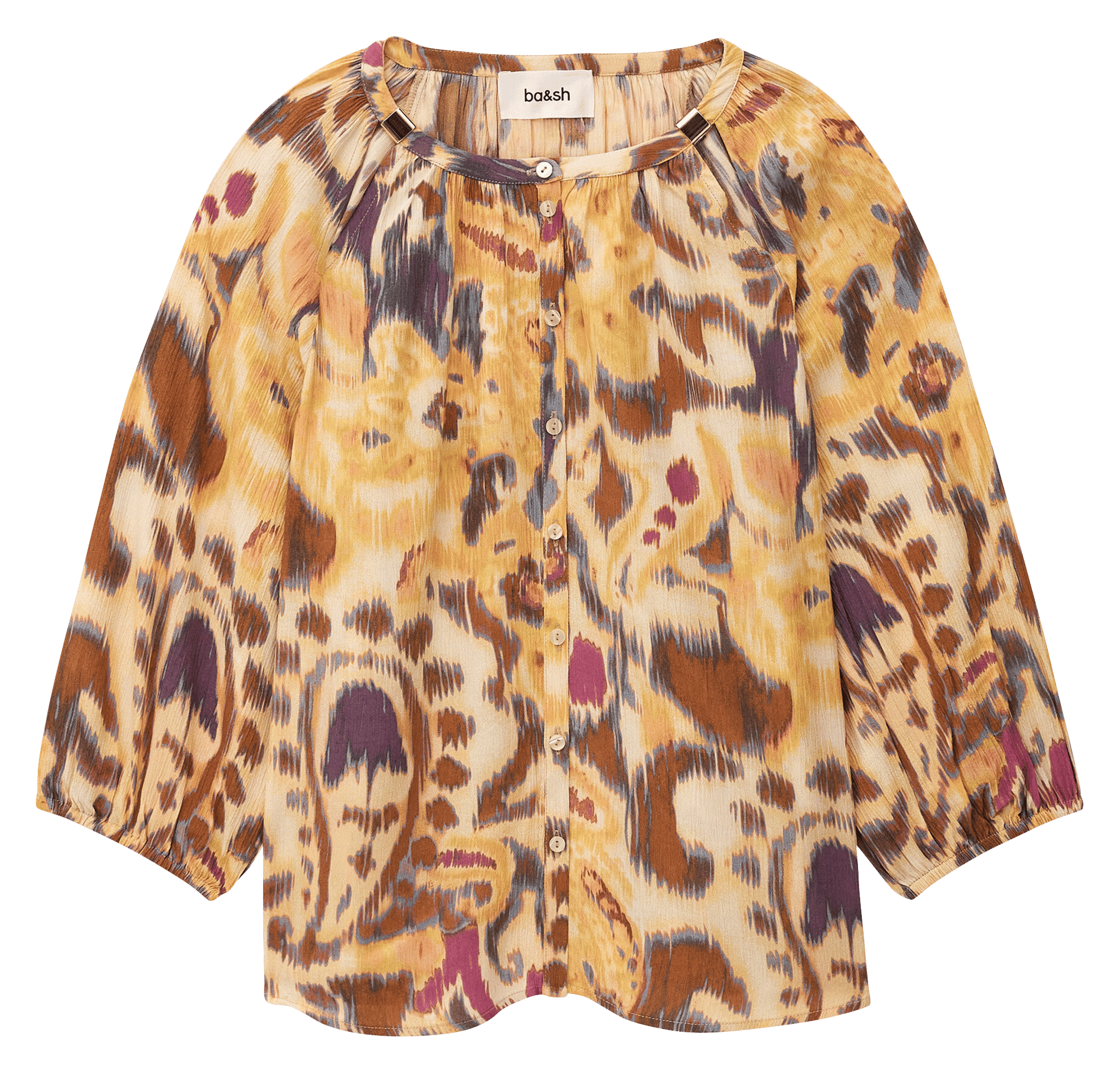 Blouse col rond imprimée BA&SH Jaune