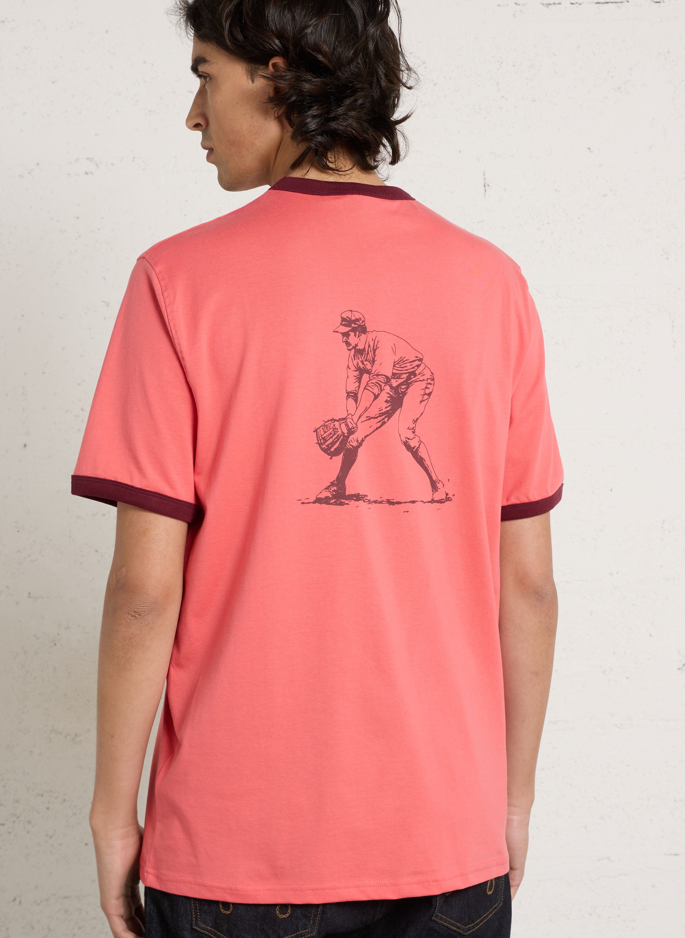 Recht T-shirt met ronde hals en zeefdruk CHEVIGNON Rood