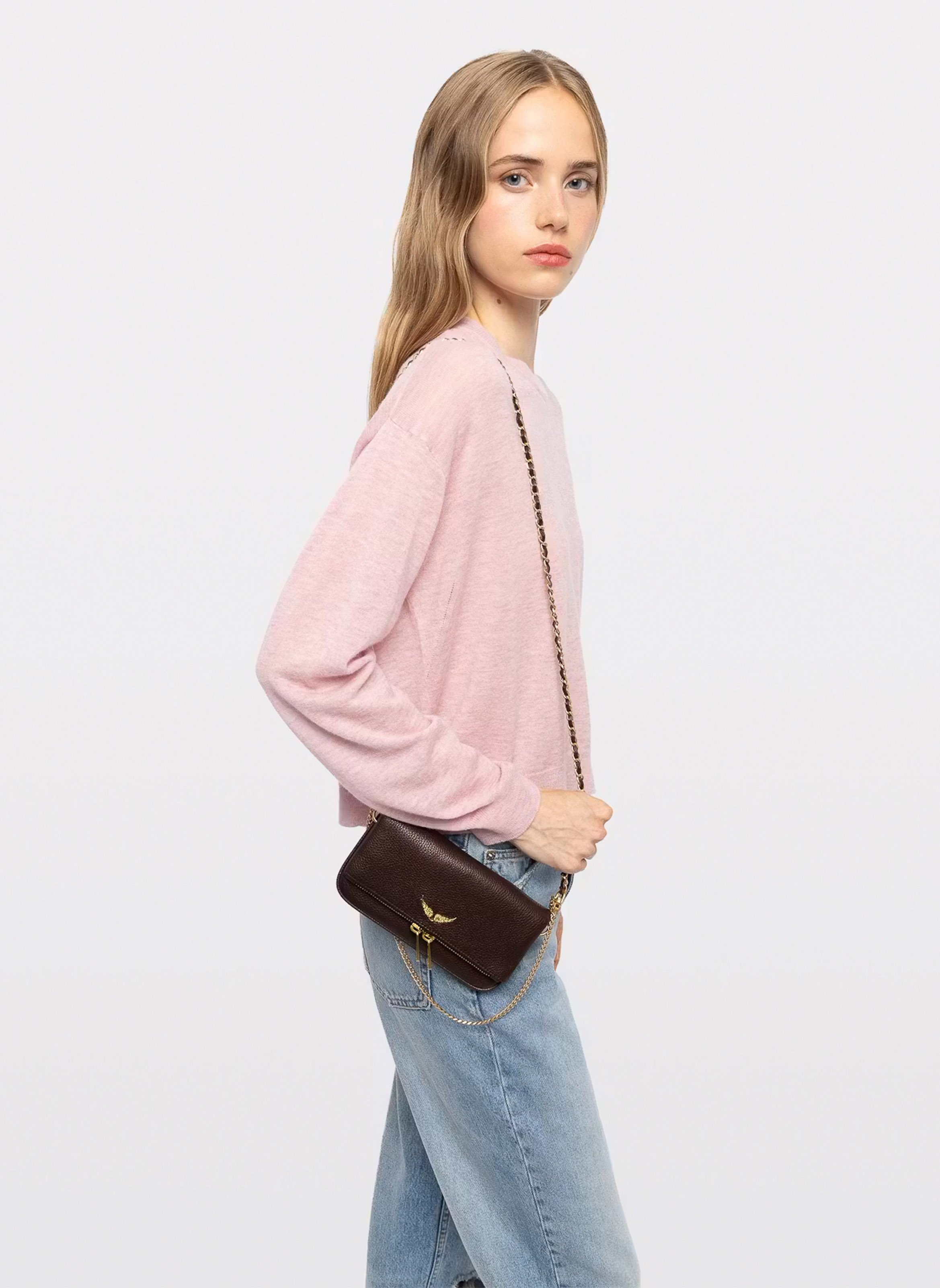 Leather clutch bag ZADIG&VOLTAIRE Brown