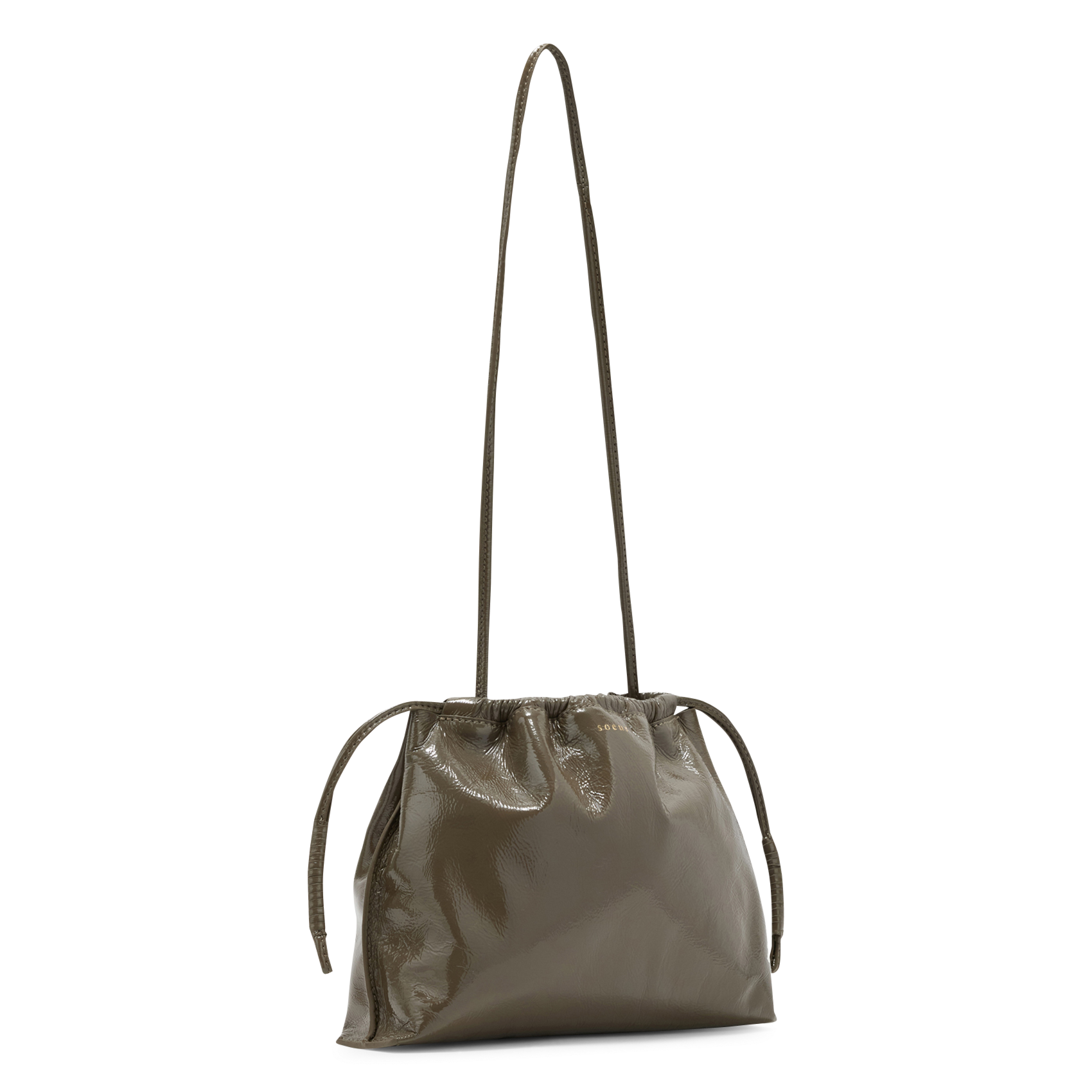 Umhängetasche aus Lackleder SOEUR Khaki