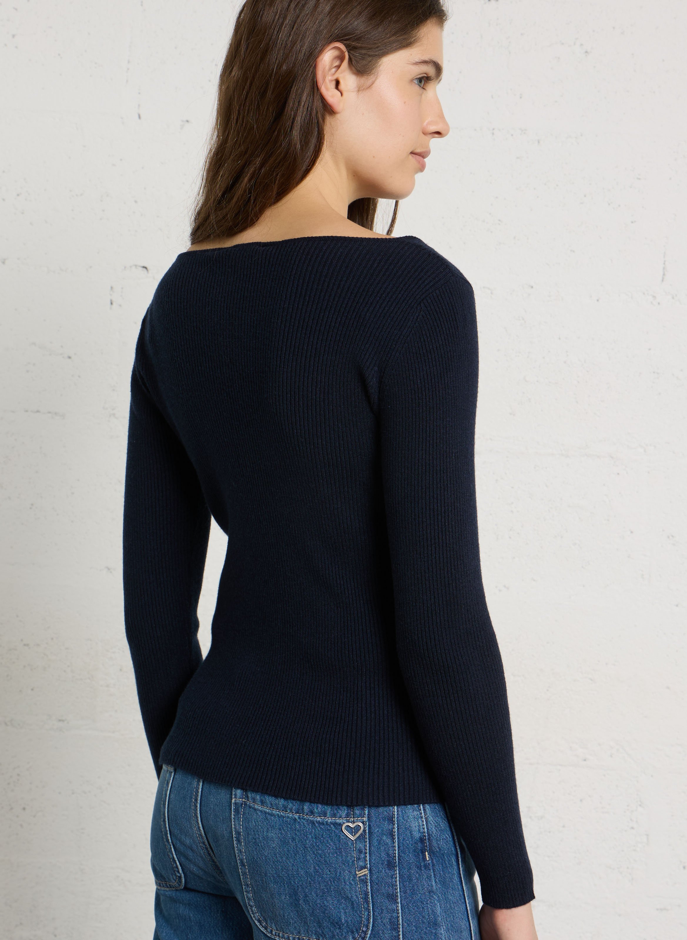 Aansluitende geribbelde trui met bit LA PETITE ETOILE Blauw