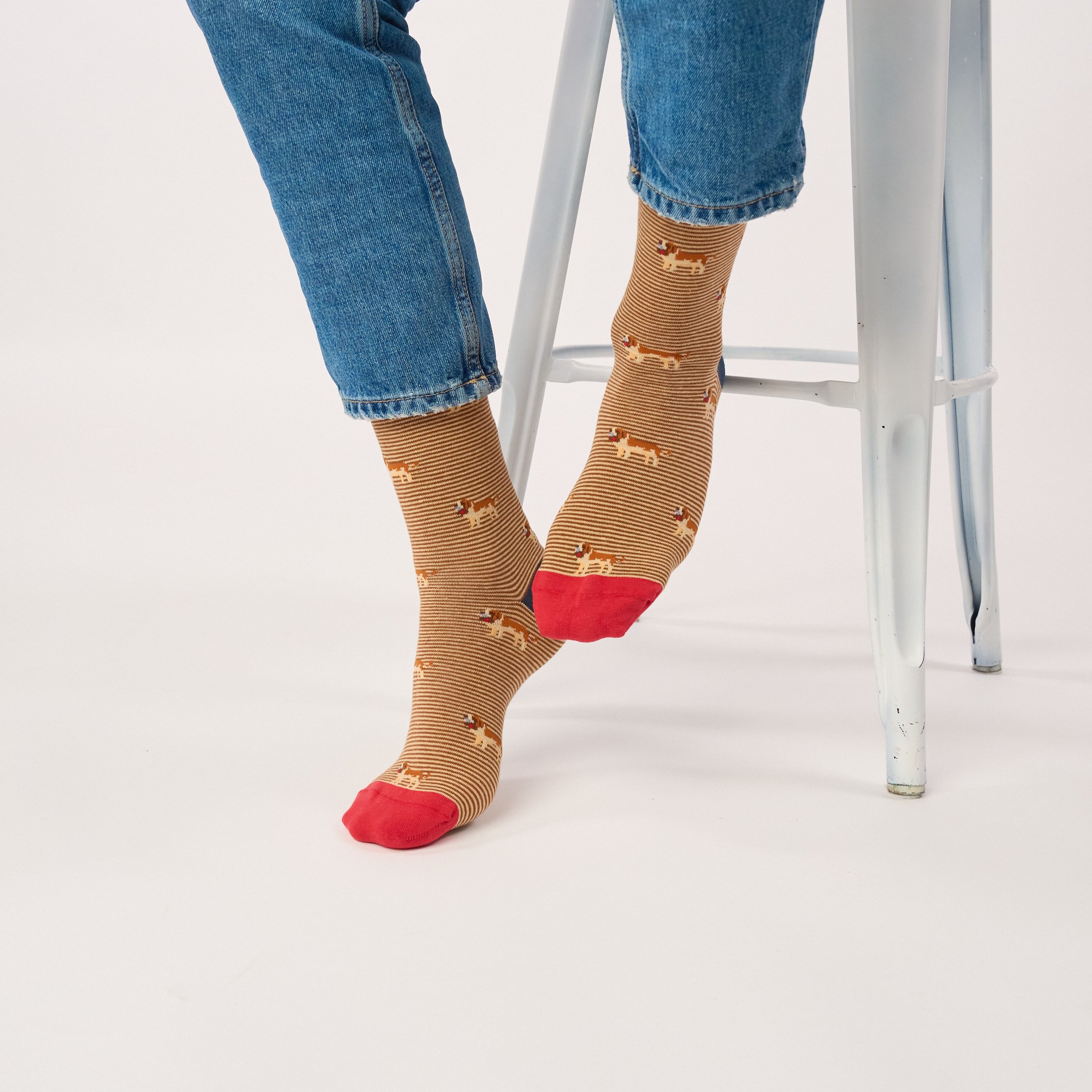 Combed Cotton Animal Socks BILLYBELT Brown