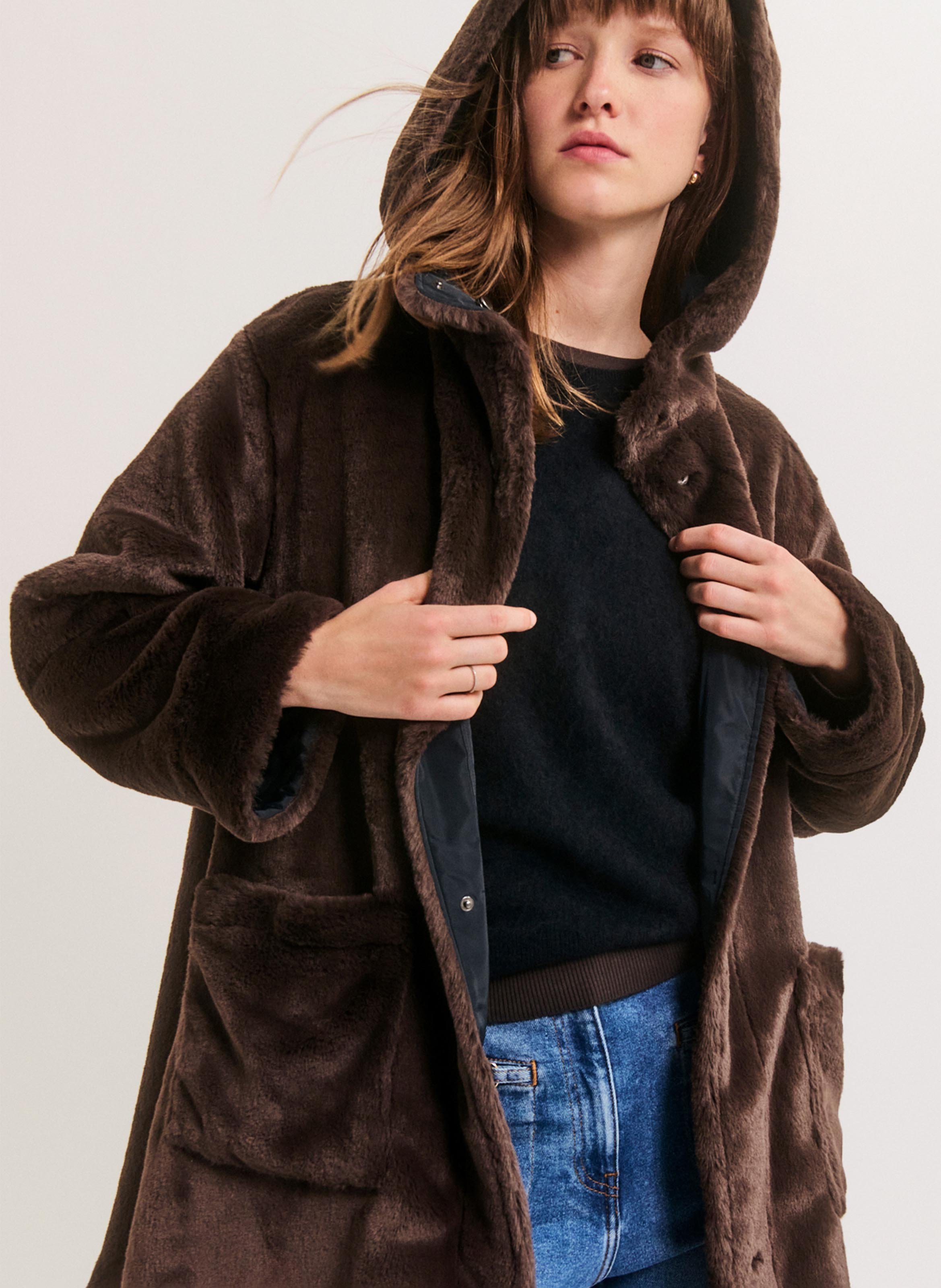 Langer Kapuzenparka, wendbar. PABLO Blau