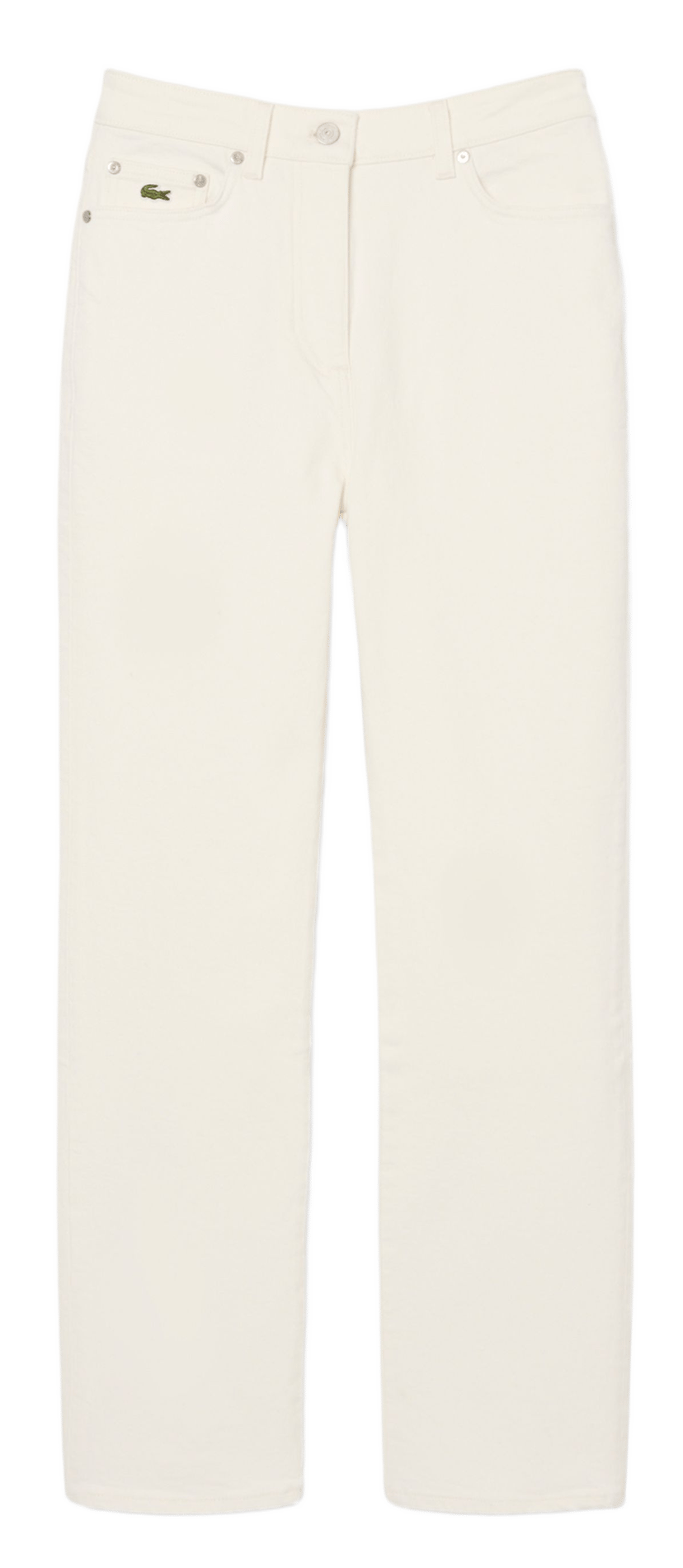Gerade geschnittene Hose aus Baumwoll-Mix mit hohem Bund LACOSTE Weiss