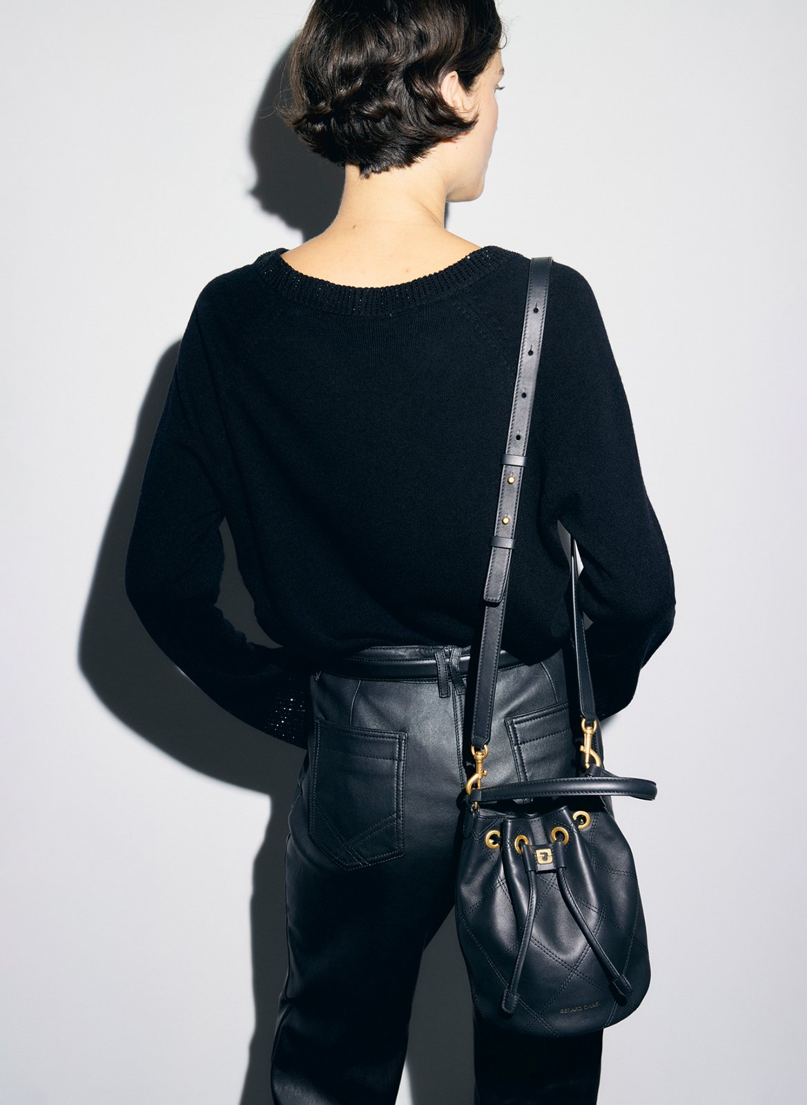 Straight wool sweater with rhinestones GERARD DAREL Black