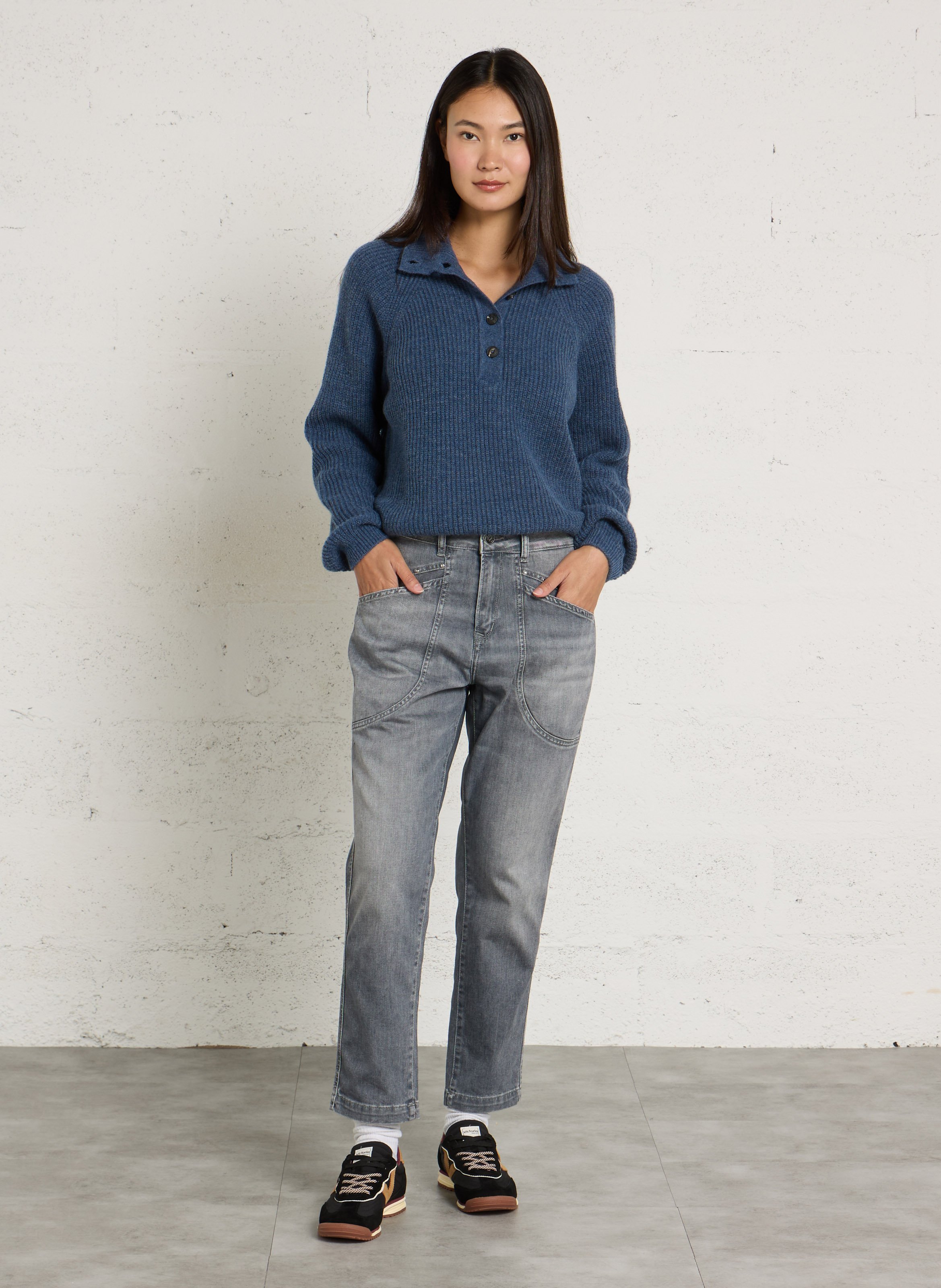 Trui met opstaande kraag | wolblend ARMOR LUX Blauw