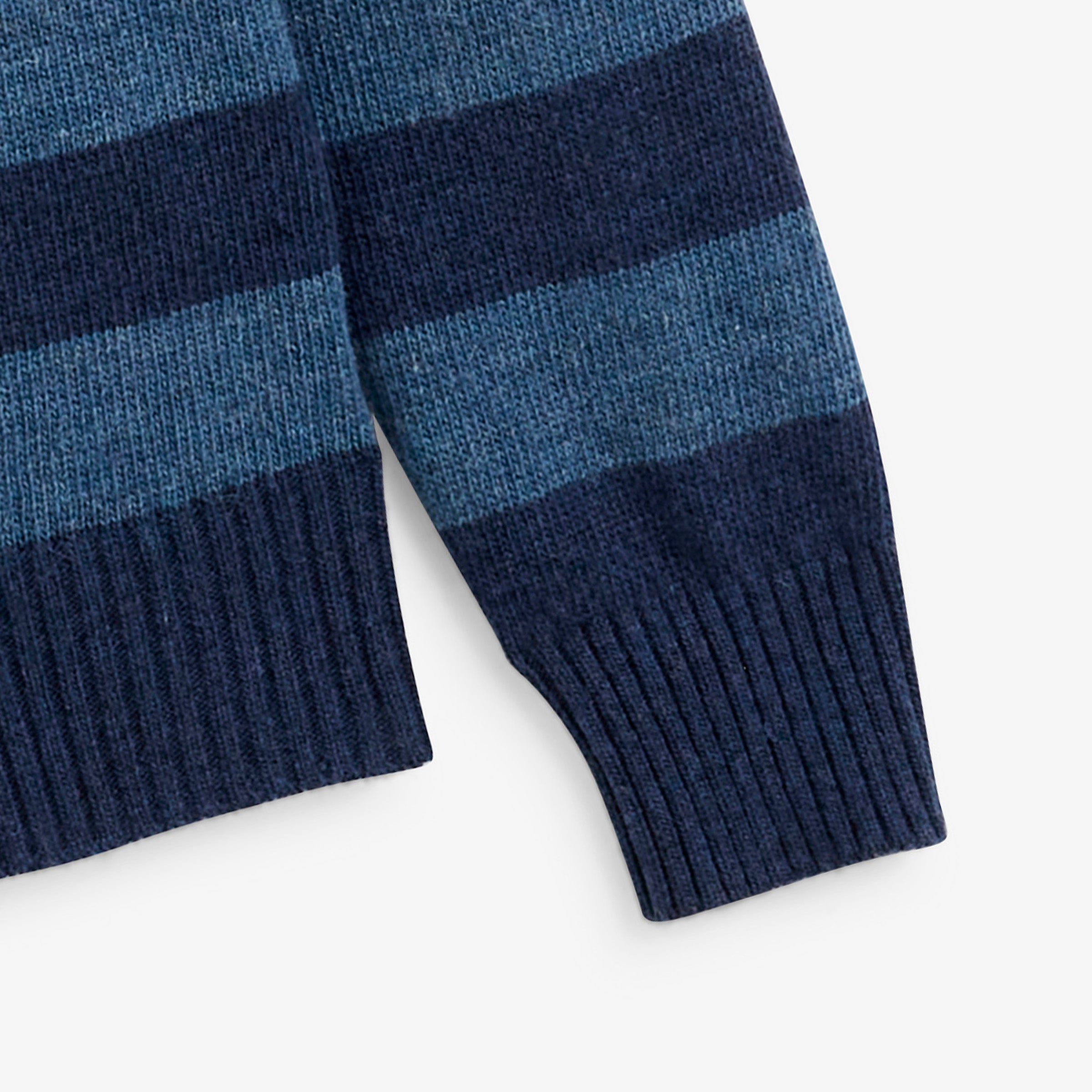 MIRZAN striped wool crew-neck sweater in navy blue SERGE BLANCO Blue