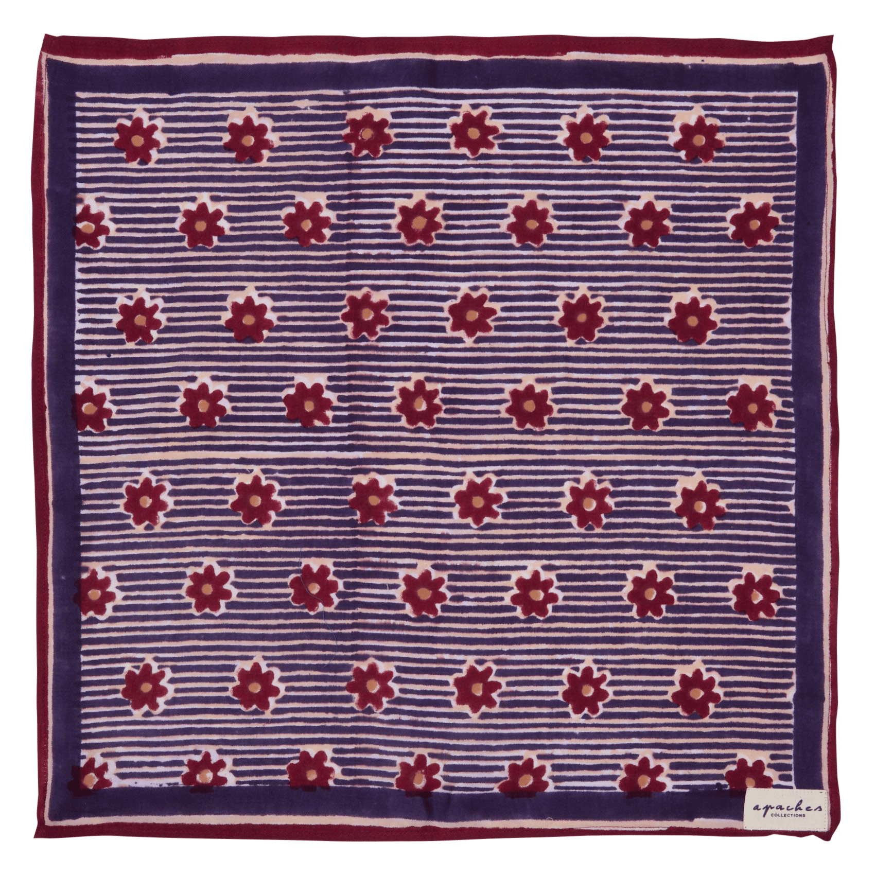 Printed cotton square scarf APACHES COLLECTIONS Multicolored