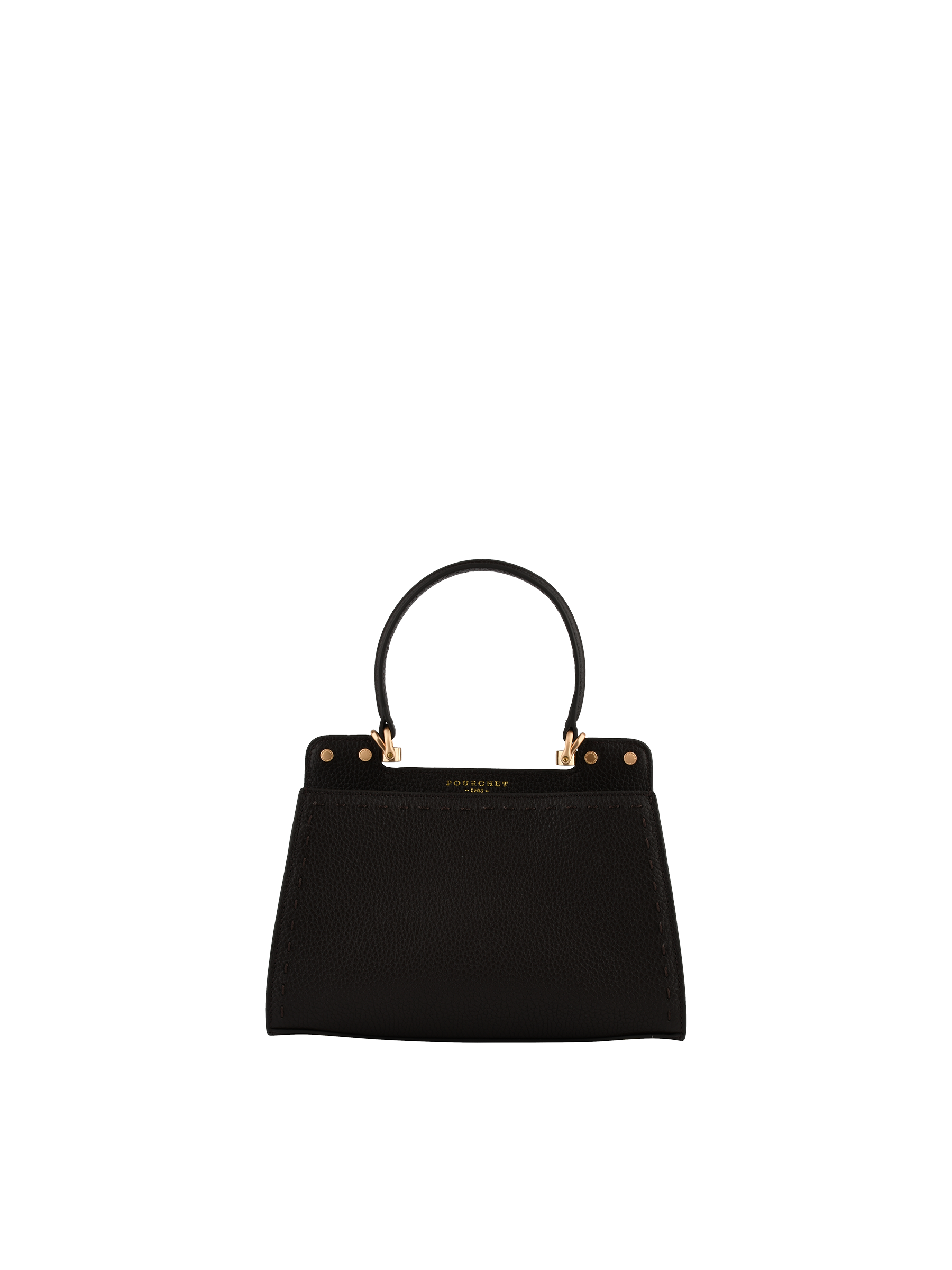 Cowhide leather handbag with a suede-effect finish POURCHET Multicolored