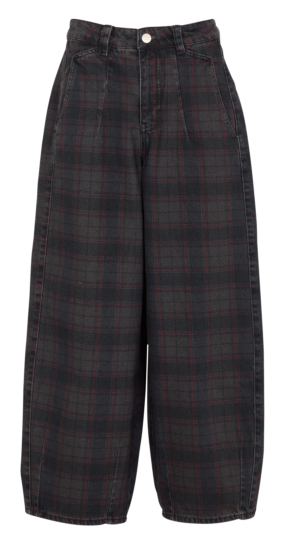 Wide-leg cotton plaid jeans DAMSON MADDER Multicolored