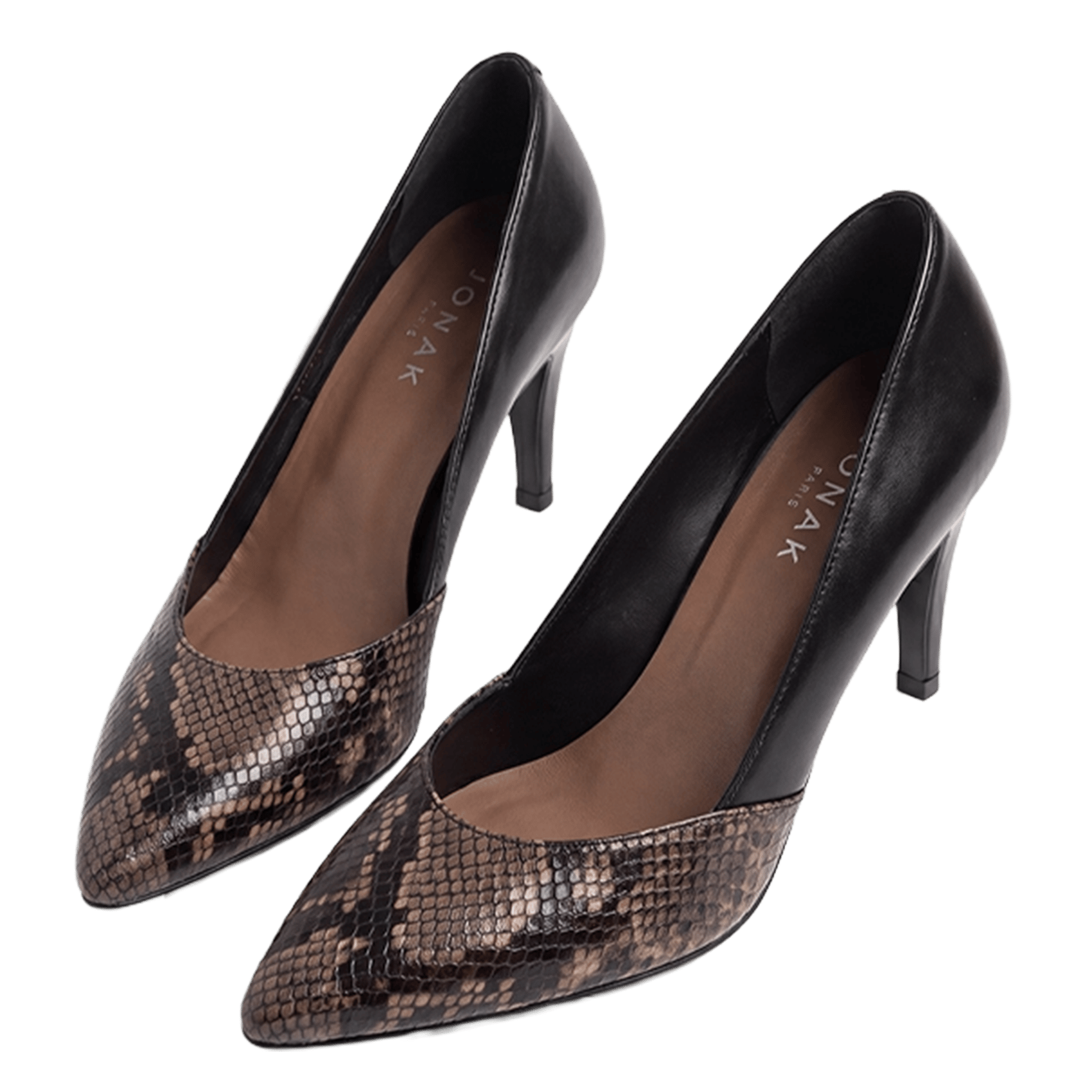 Leren pumps met print JONAK Zwart