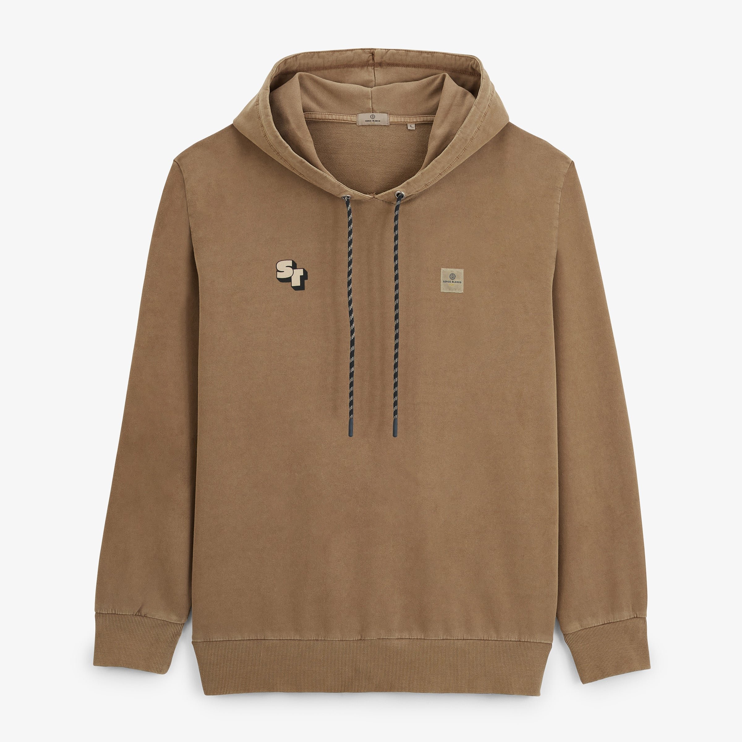 Cotton fleece hoodie SERGE BLANCO Brown