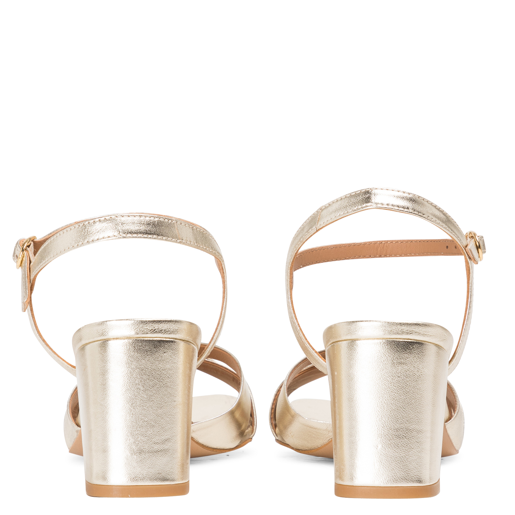 Hoge, leren sandalen MELLOW YELLOW Goudkleurig