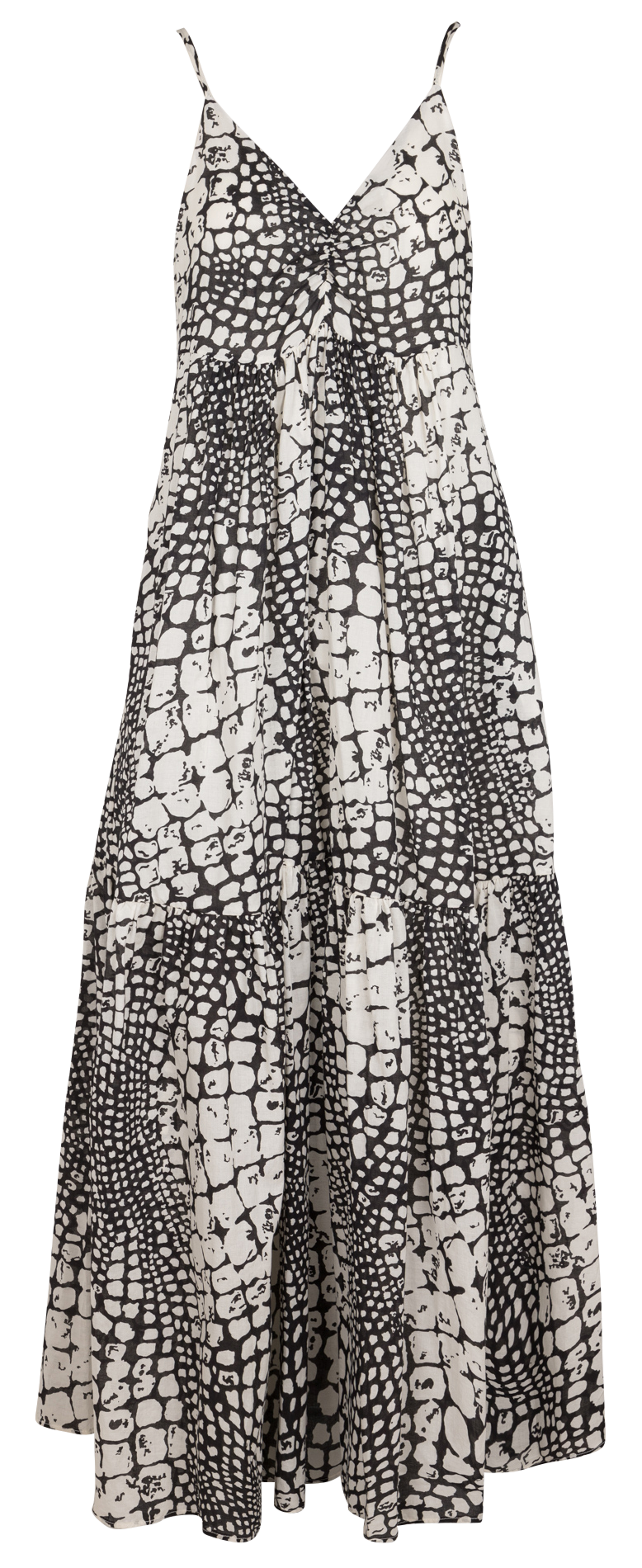 Long printed cotton V-neck dress TWINSET Multicolored